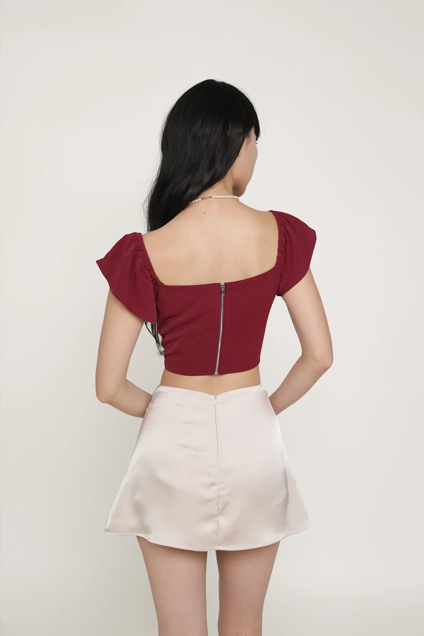 Chelsey Flutter Sleeve Crop Top - Image 19