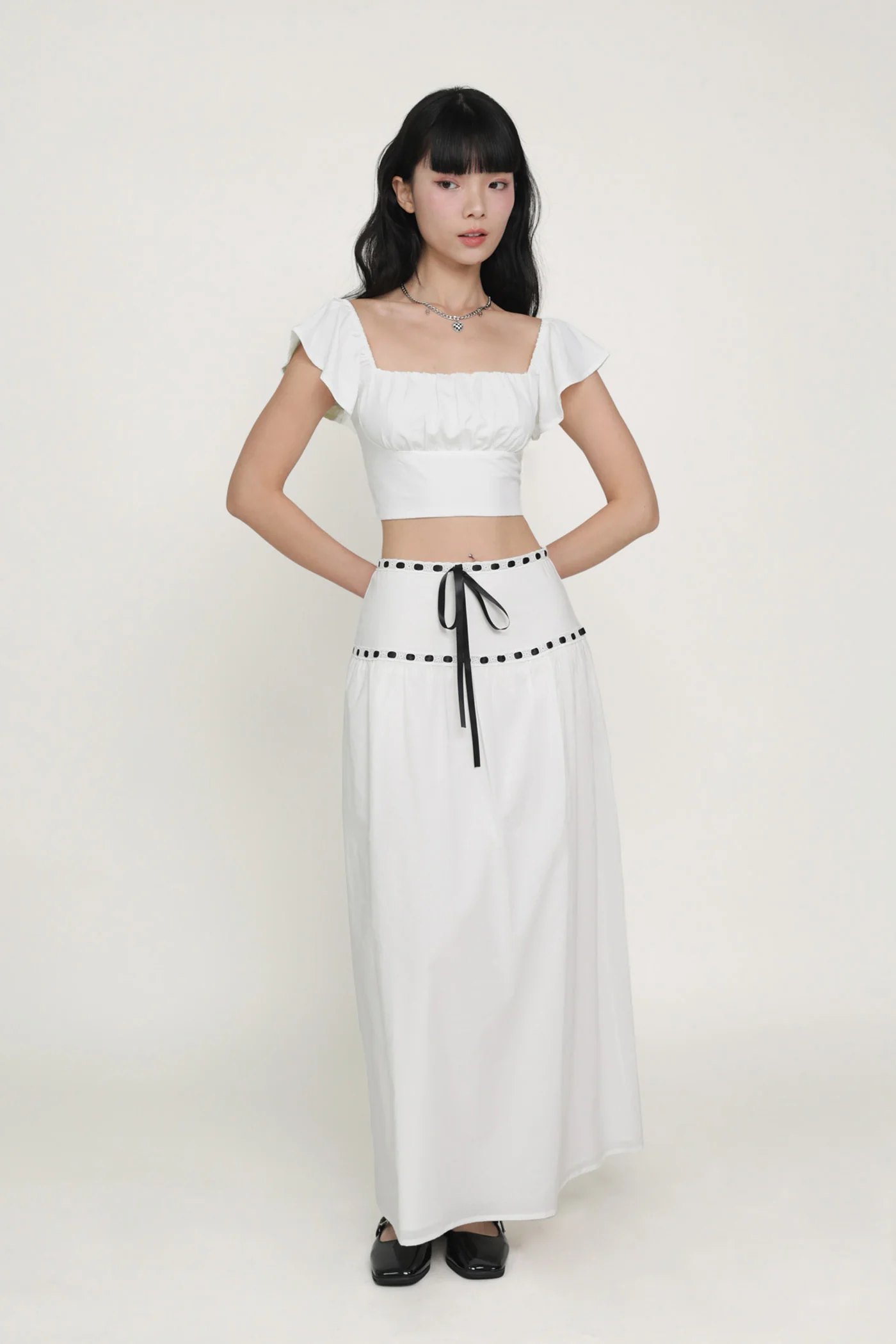 Chelsey Flutter Sleeve Crop Top - Image 2