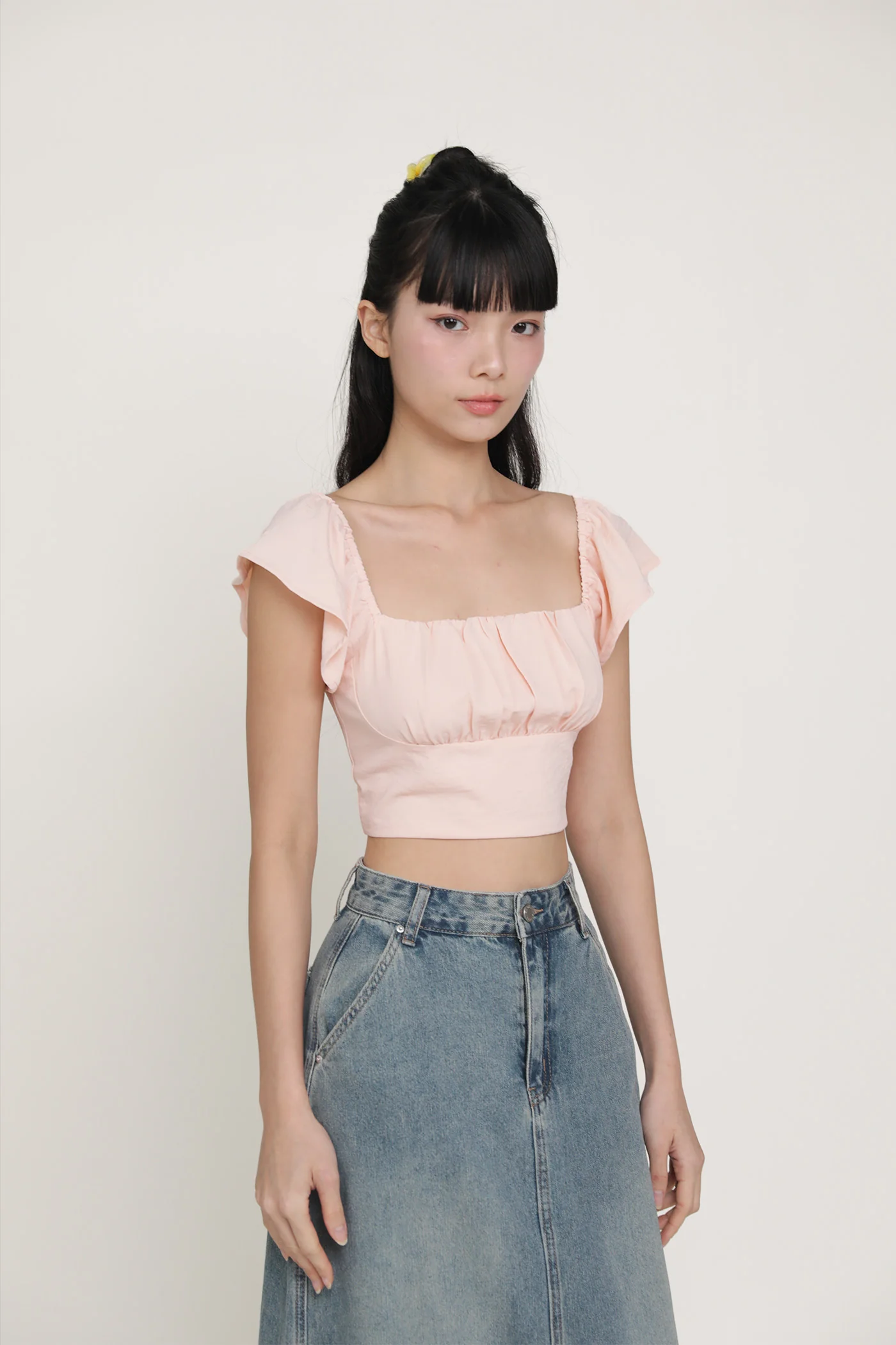 Chelsey Flutter Sleeve Crop Top - Image 22