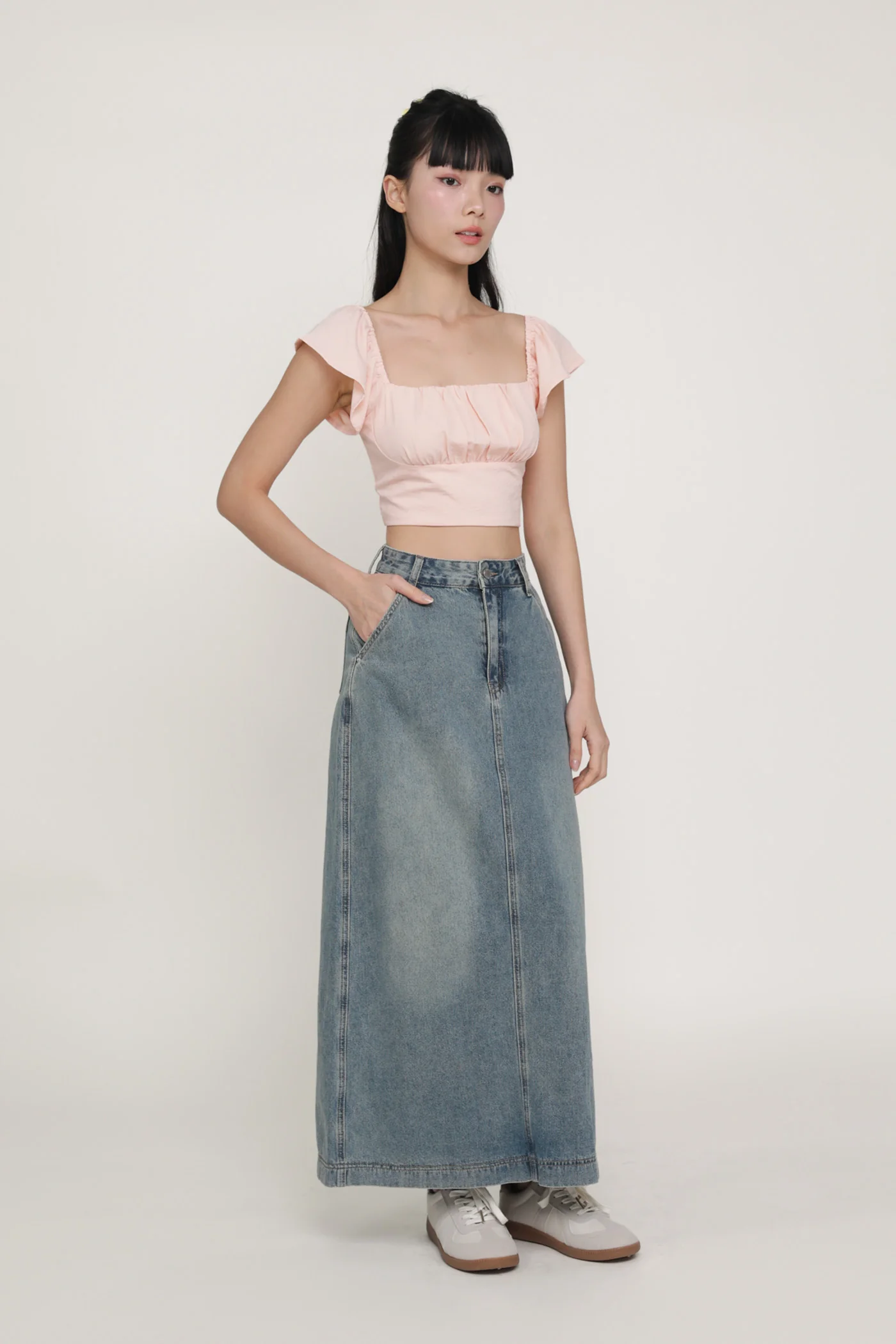 Chelsey Flutter Sleeve Crop Top - Image 23