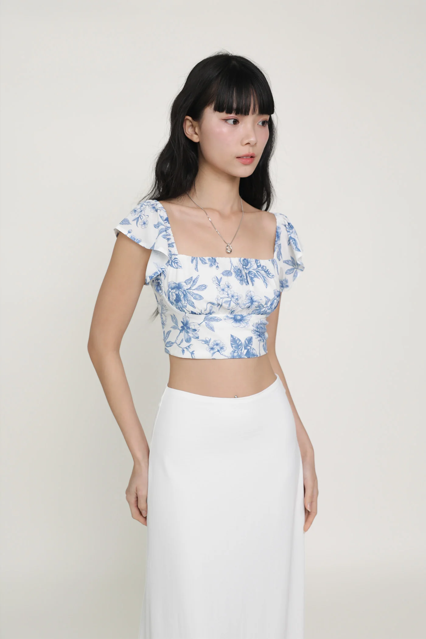 Chelsey Flutter Sleeve Crop Top - Image 25