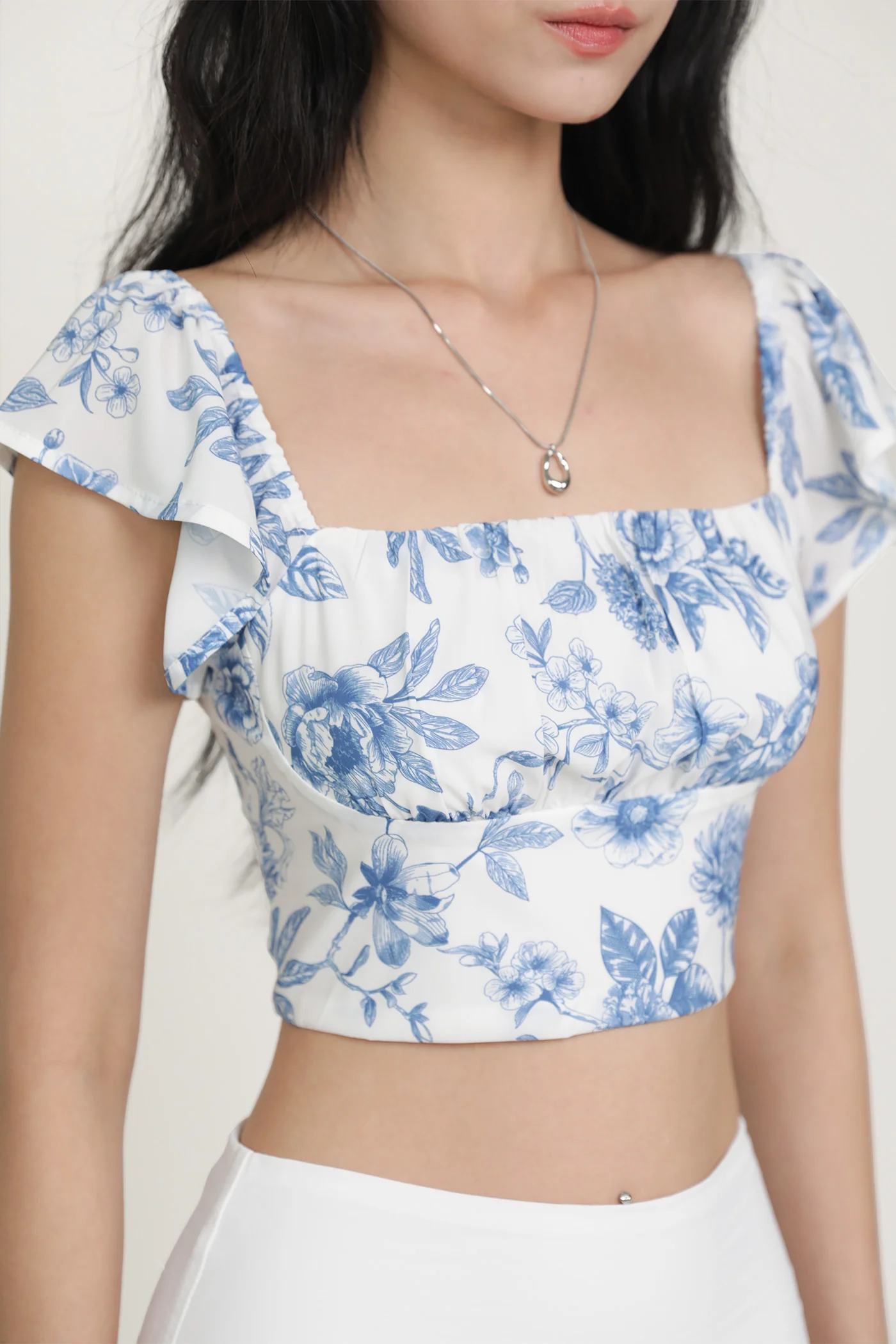 Chelsey Flutter Sleeve Crop Top - Image 26