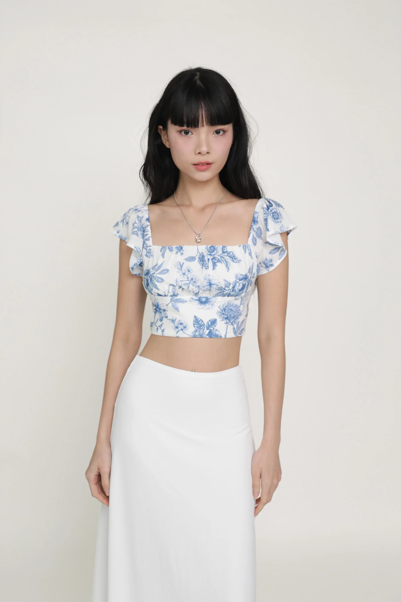 Chelsey Flutter Sleeve Crop Top - Image 27