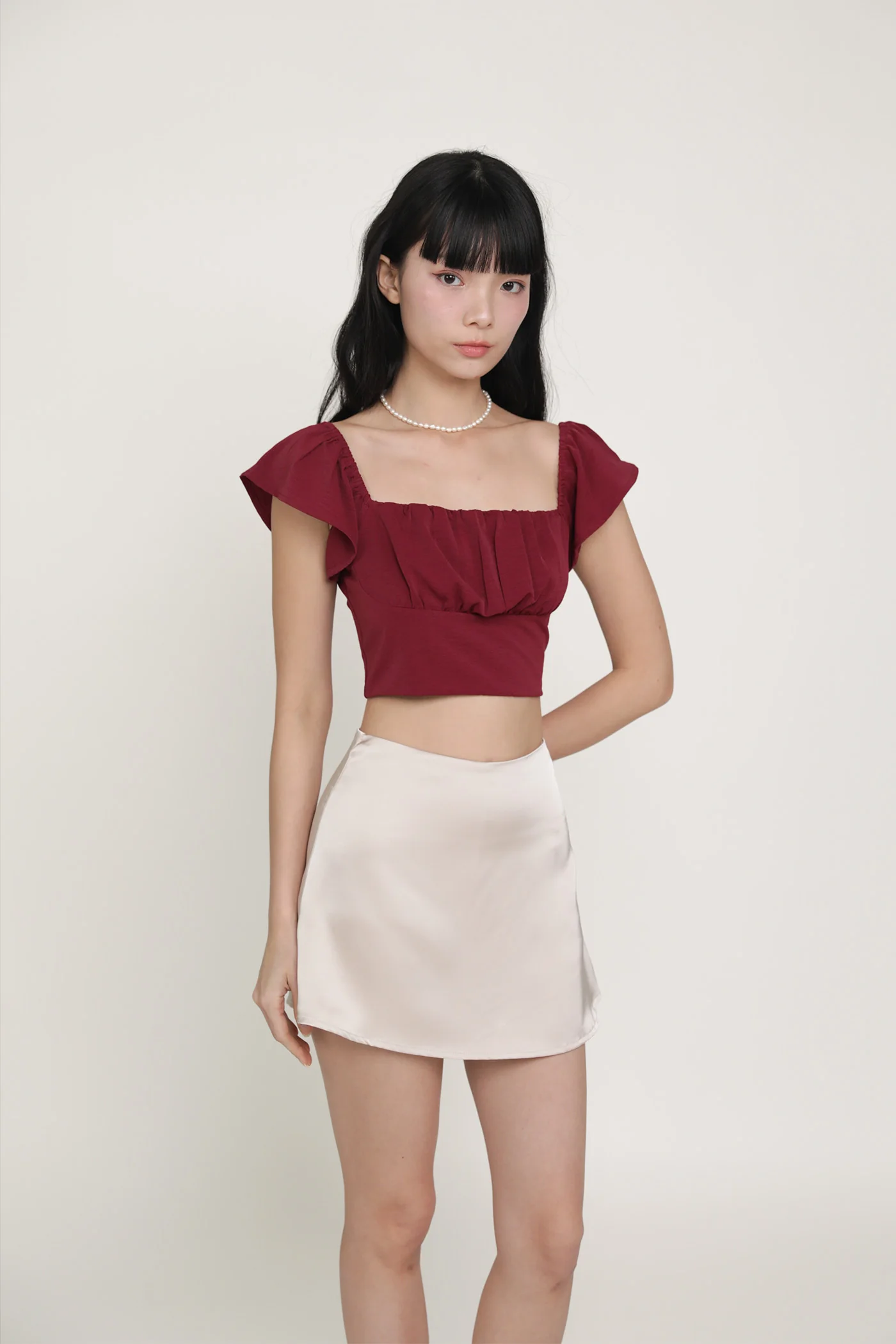 Chelsey Flutter Sleeve Crop Top - Image 3
