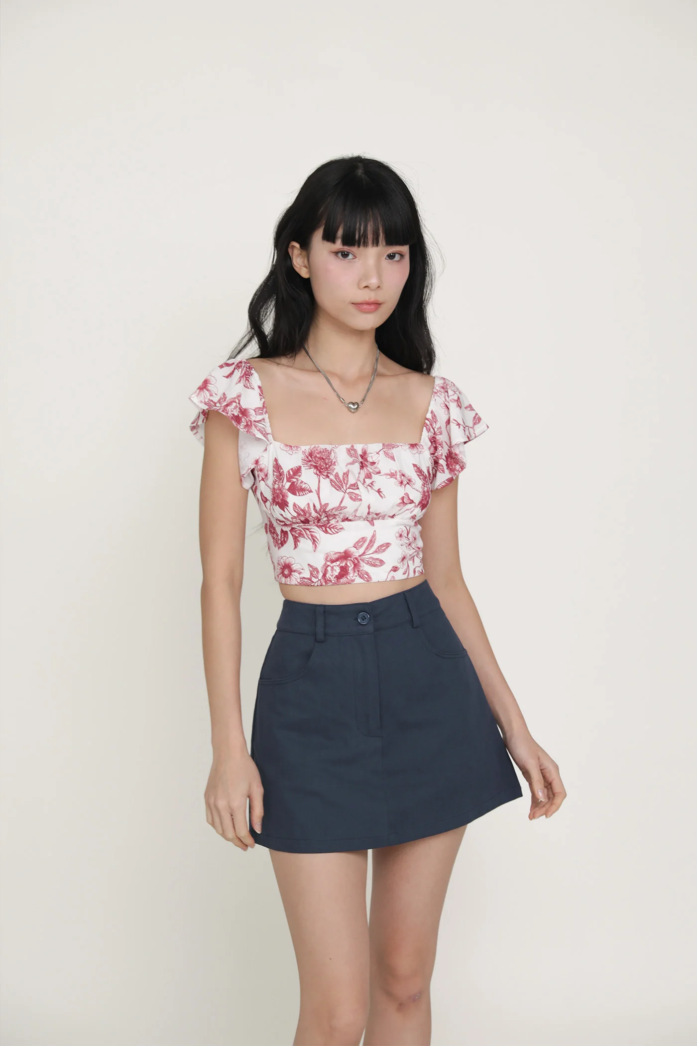 Chelsey Flutter Sleeve Crop Top - Image 31