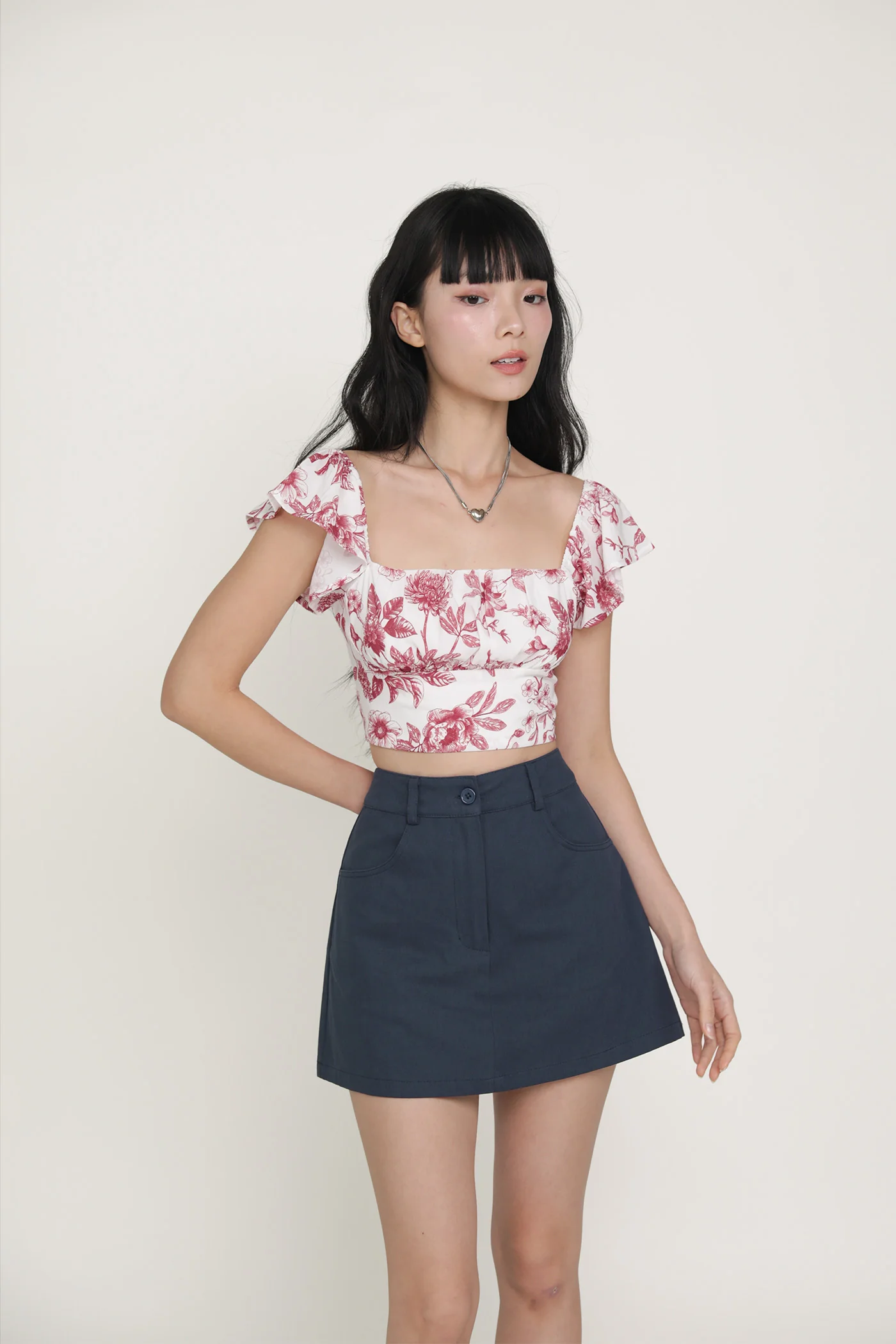Chelsey Flutter Sleeve Crop Top - Image 32