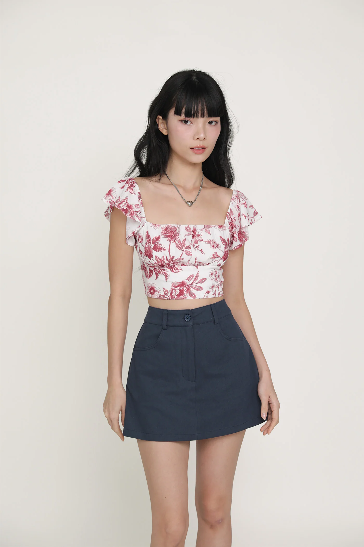 Chelsey Flutter Sleeve Crop Top - Image 34