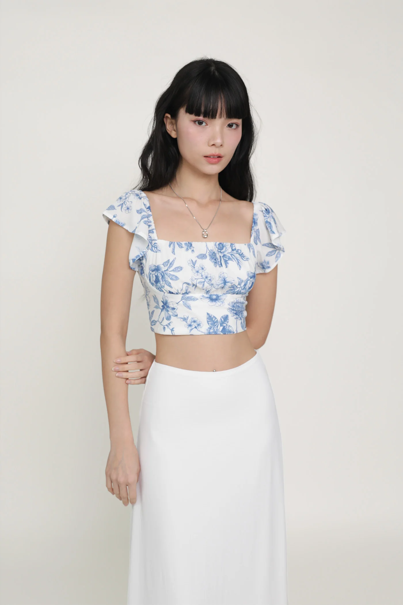 Chelsey Flutter Sleeve Crop Top - Image 7
