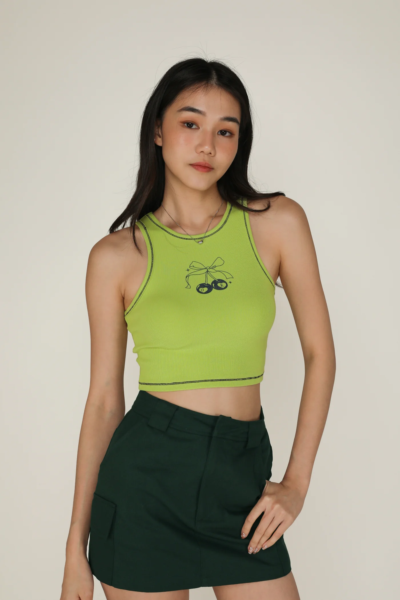 Cherry Contrast Racercut Top - Image 12