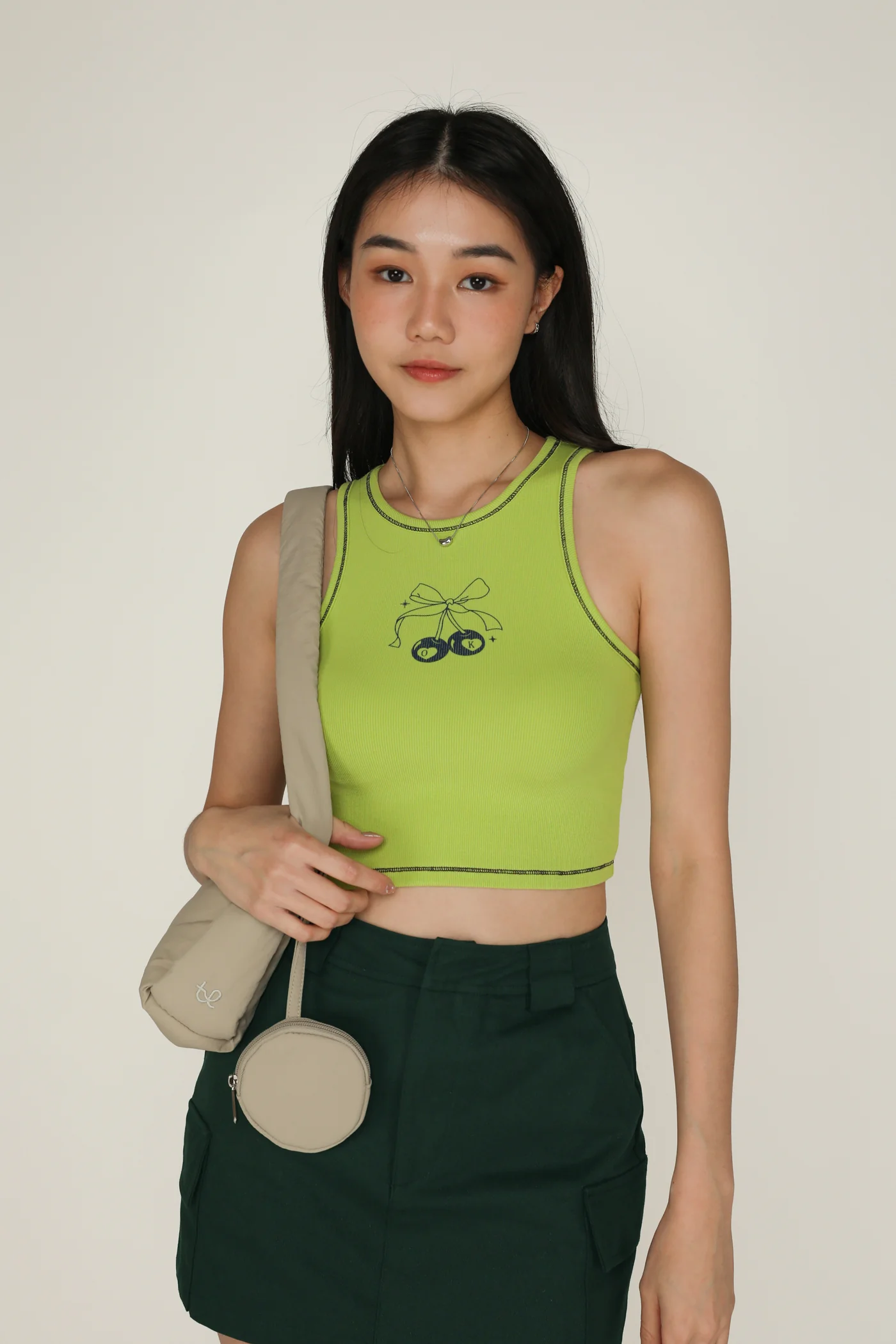 Cherry Contrast Racercut Top - Image 14