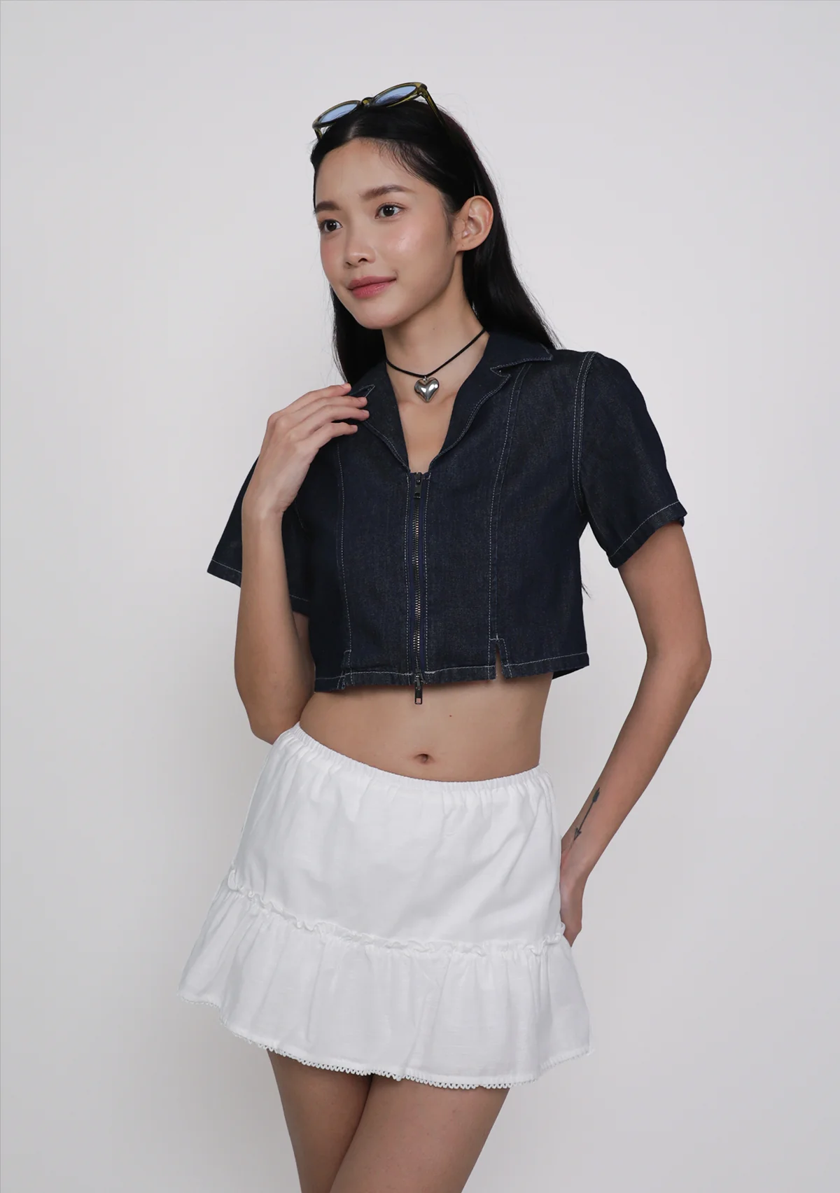 Coco Crochet Hem Tiered Skorts - Image 2