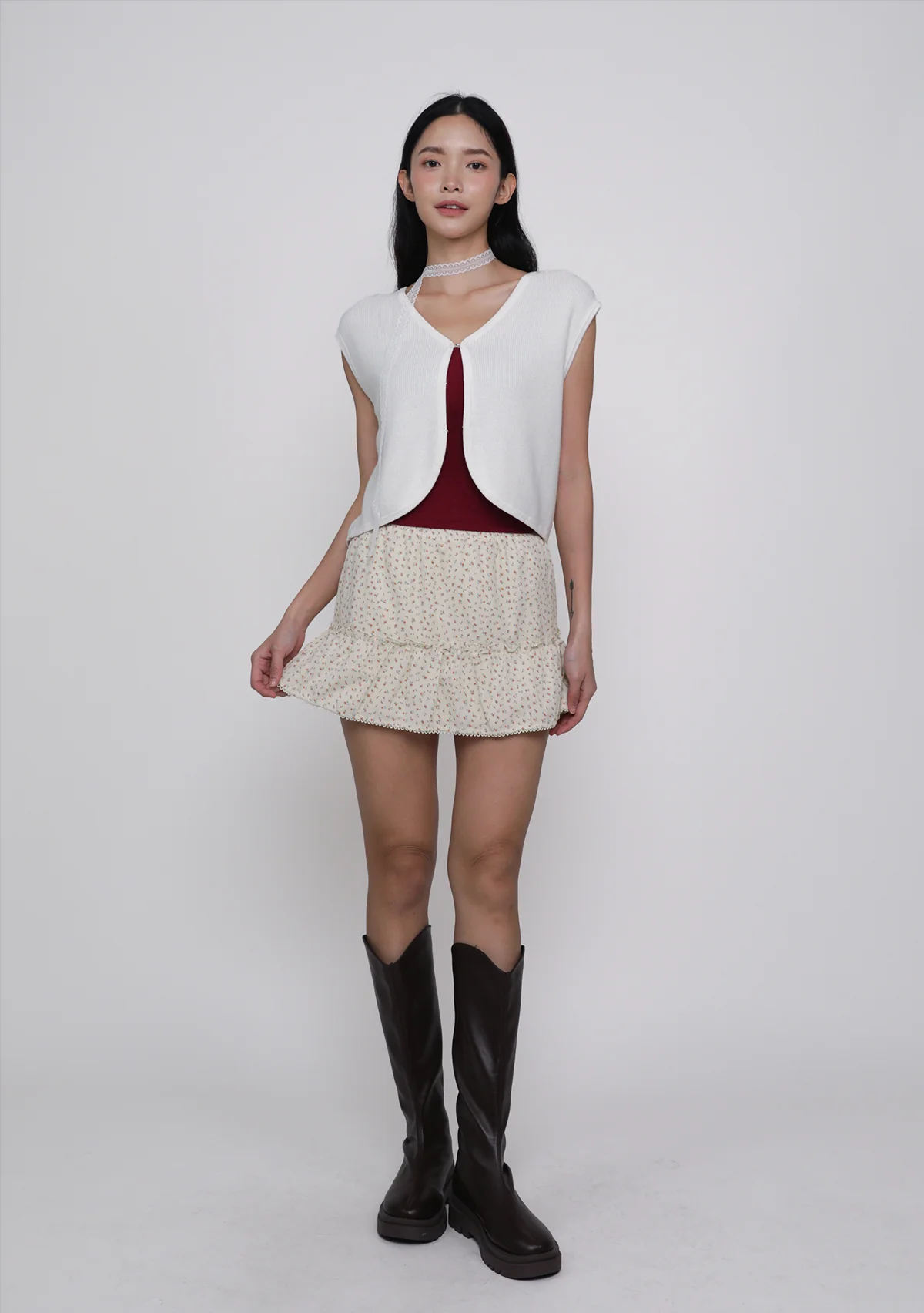 Coco Crochet Hem Tiered Skorts - Image 20