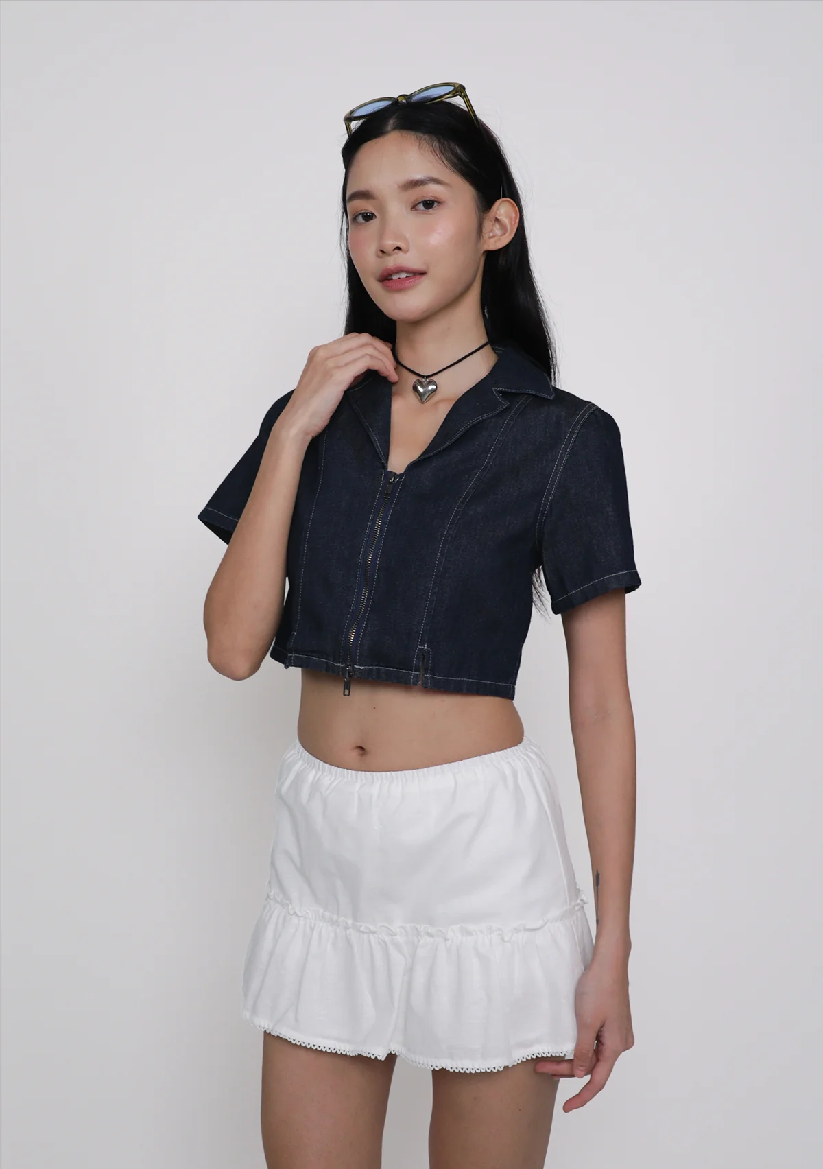 Coco Crochet Hem Tiered Skorts - Image 3