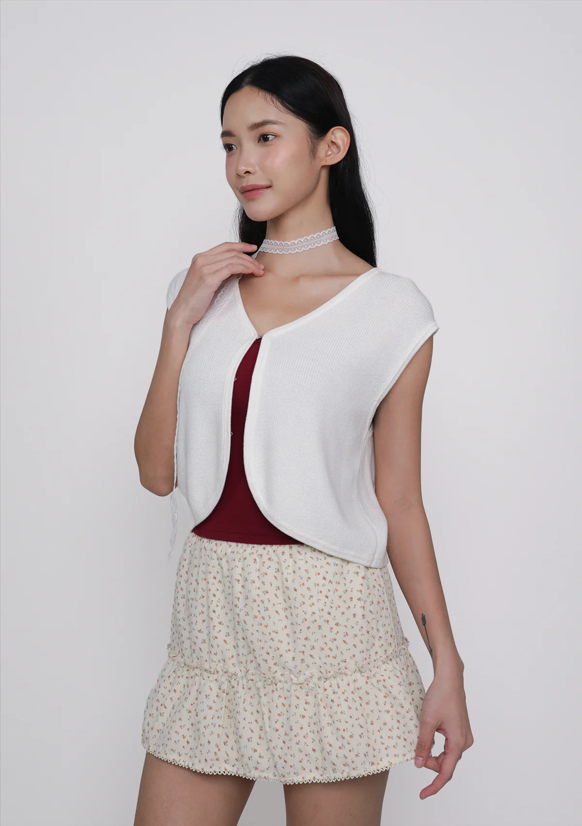 Coco Crochet Hem Tiered Skorts - Image 7