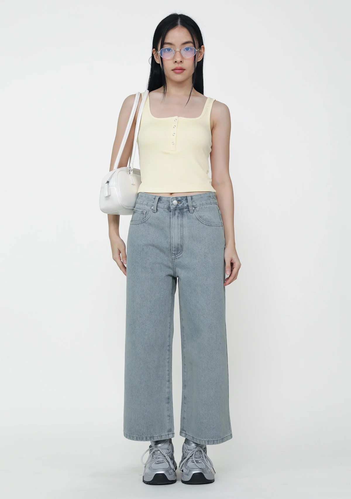 Mono Crop Denim Jeans