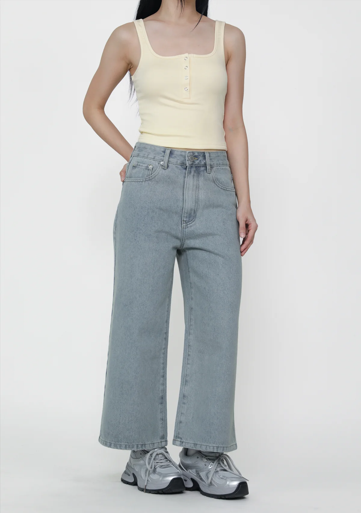 Mono Crop Denim Jeans - Image 3
