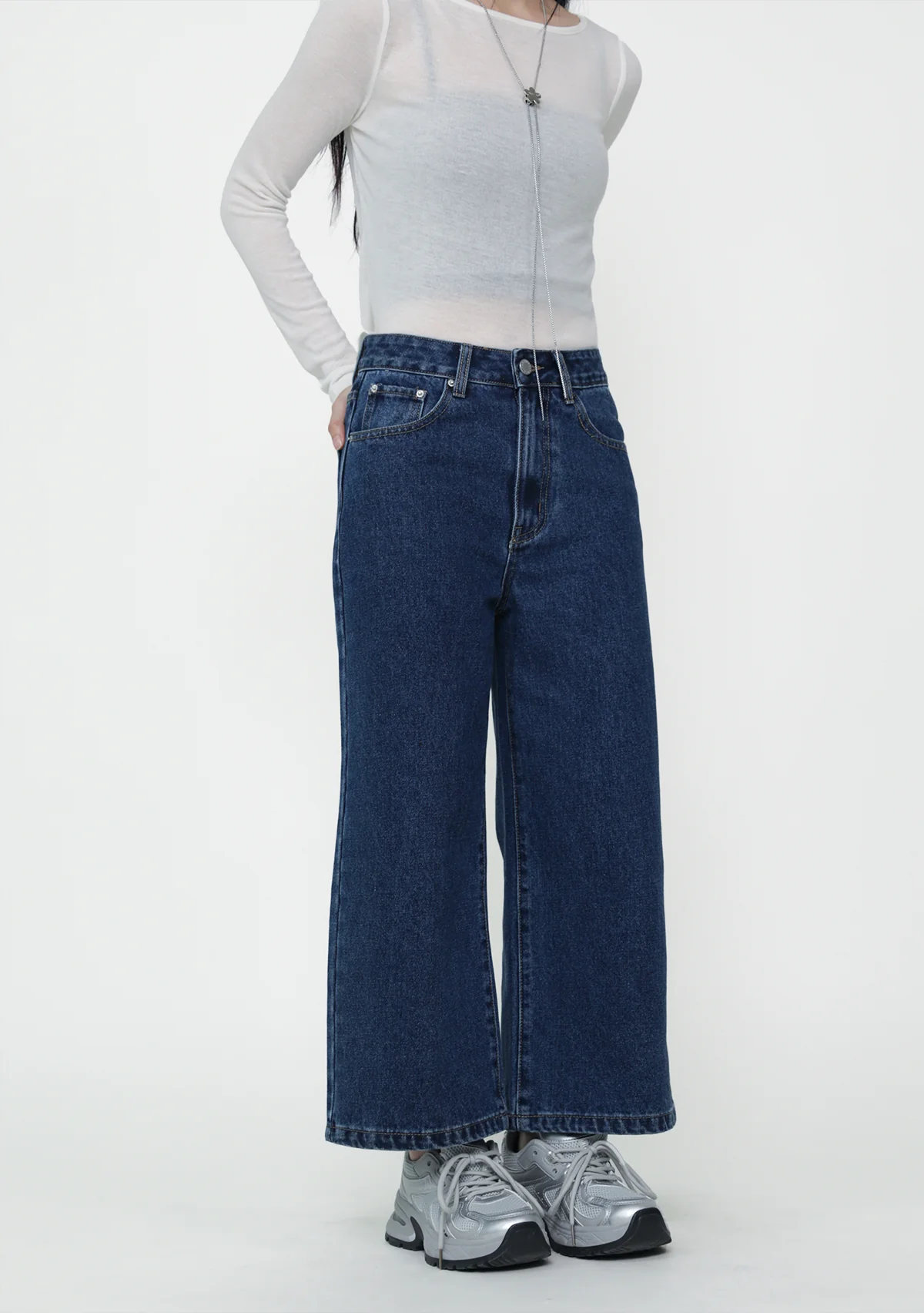 Mono Crop Denim Jeans - Image 7