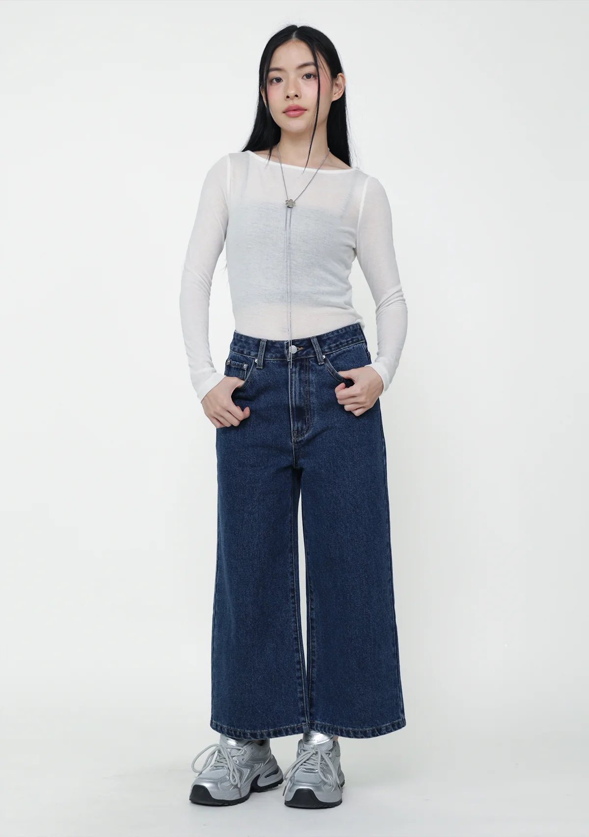Mono Crop Denim Jeans - Image 8