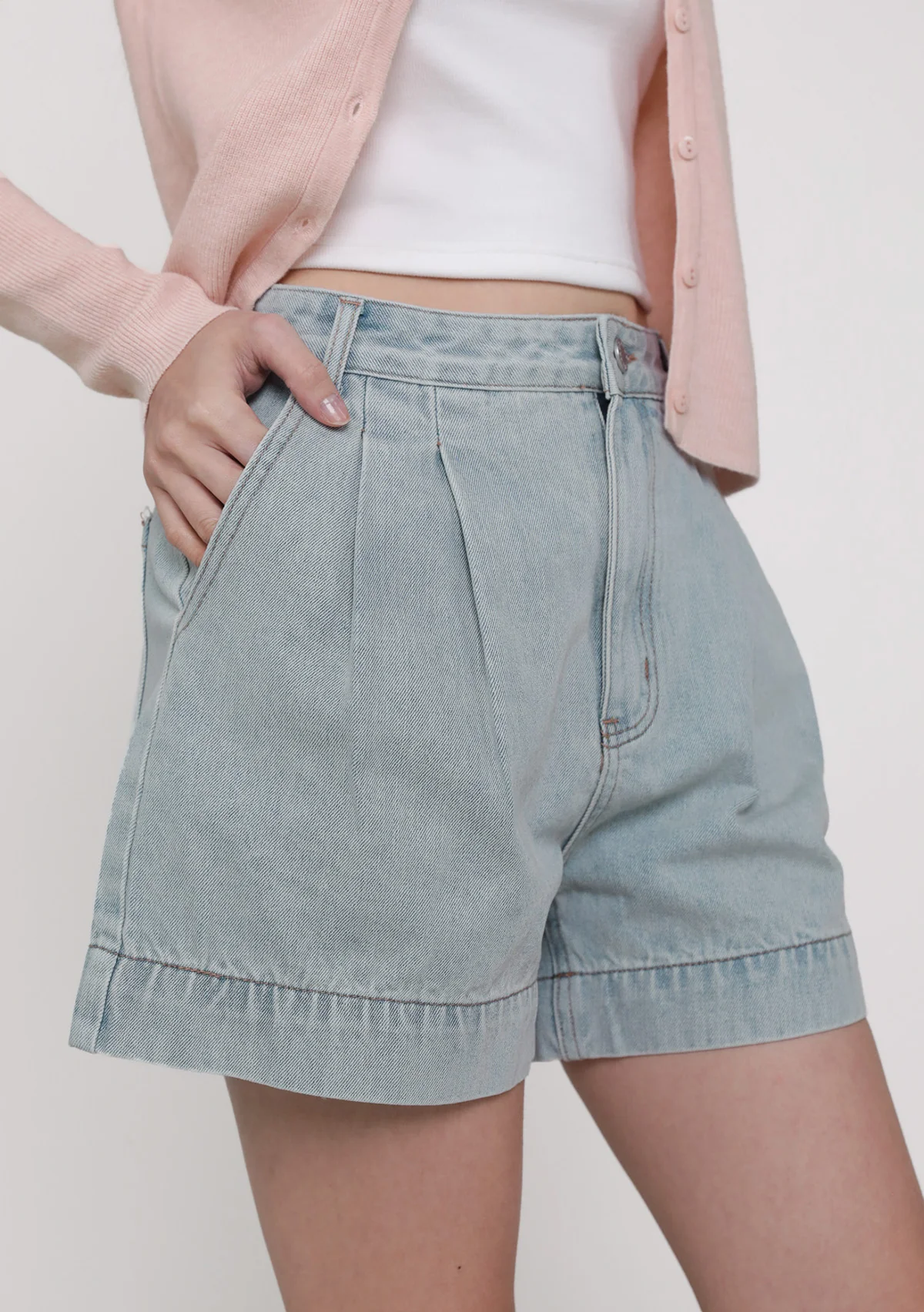Shion Cuffed Denim Shorts - Image 9