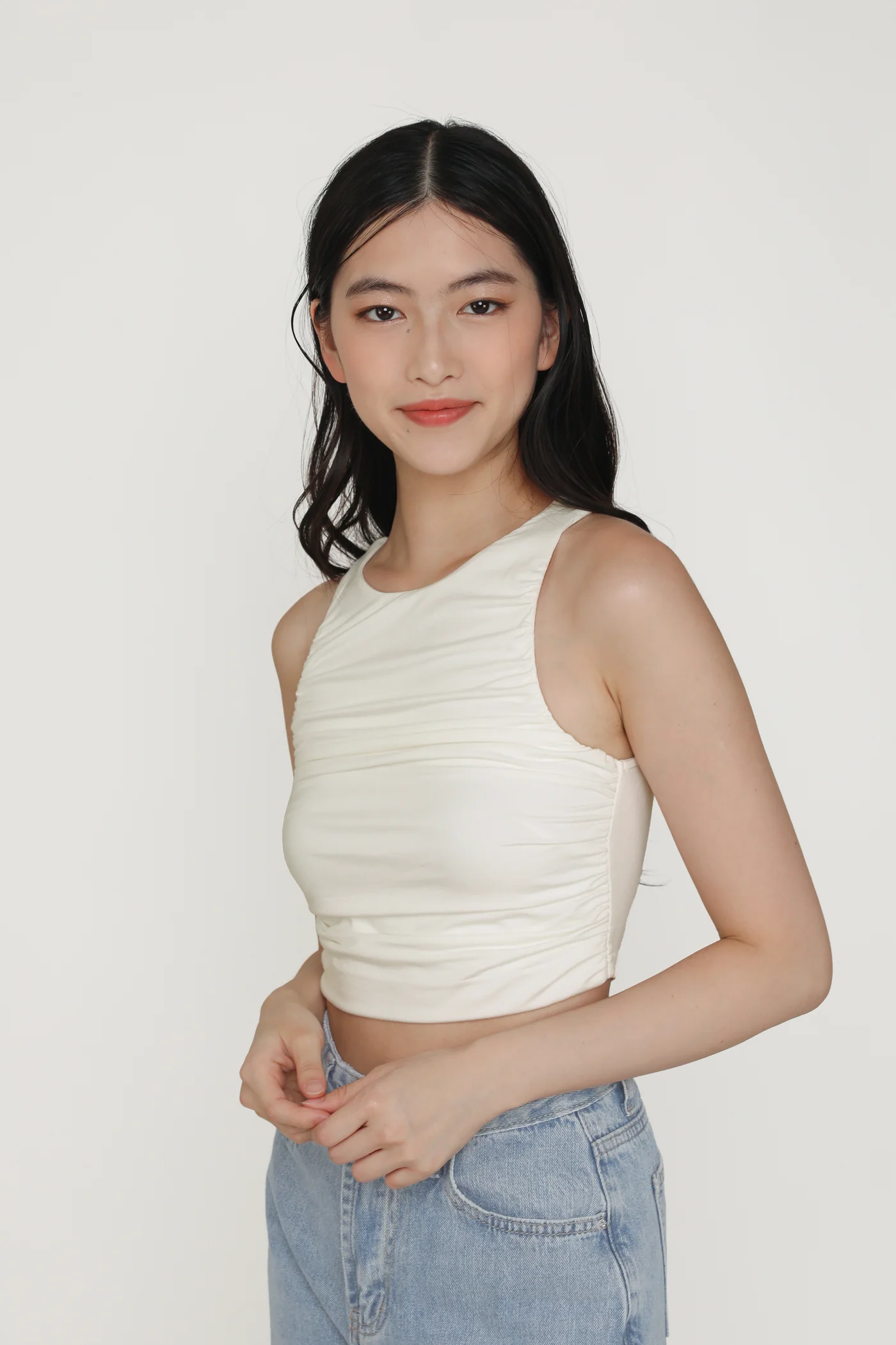 Dakota Ruched Jersey Top - Image 11