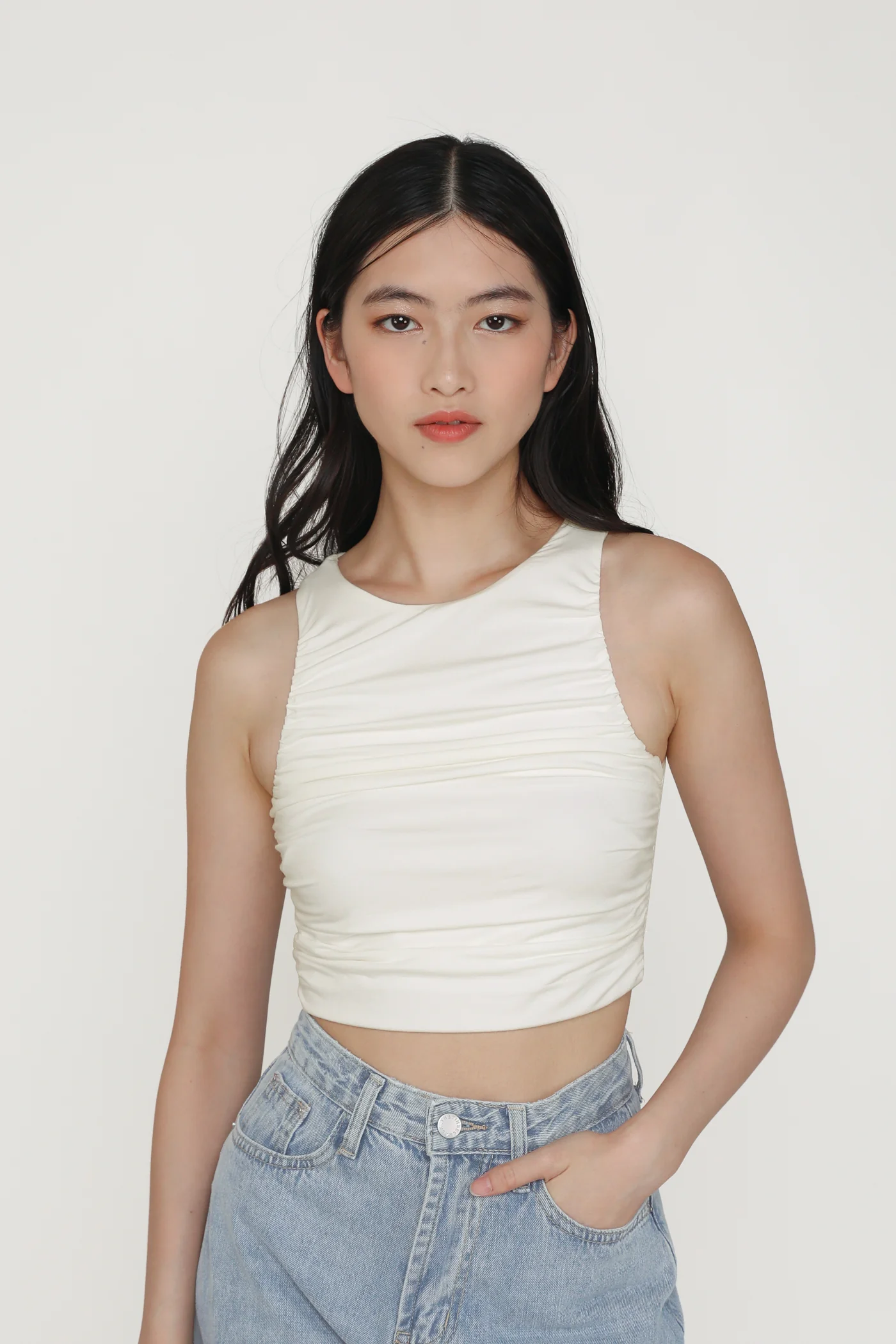 Dakota Ruched Jersey Top - Image 9