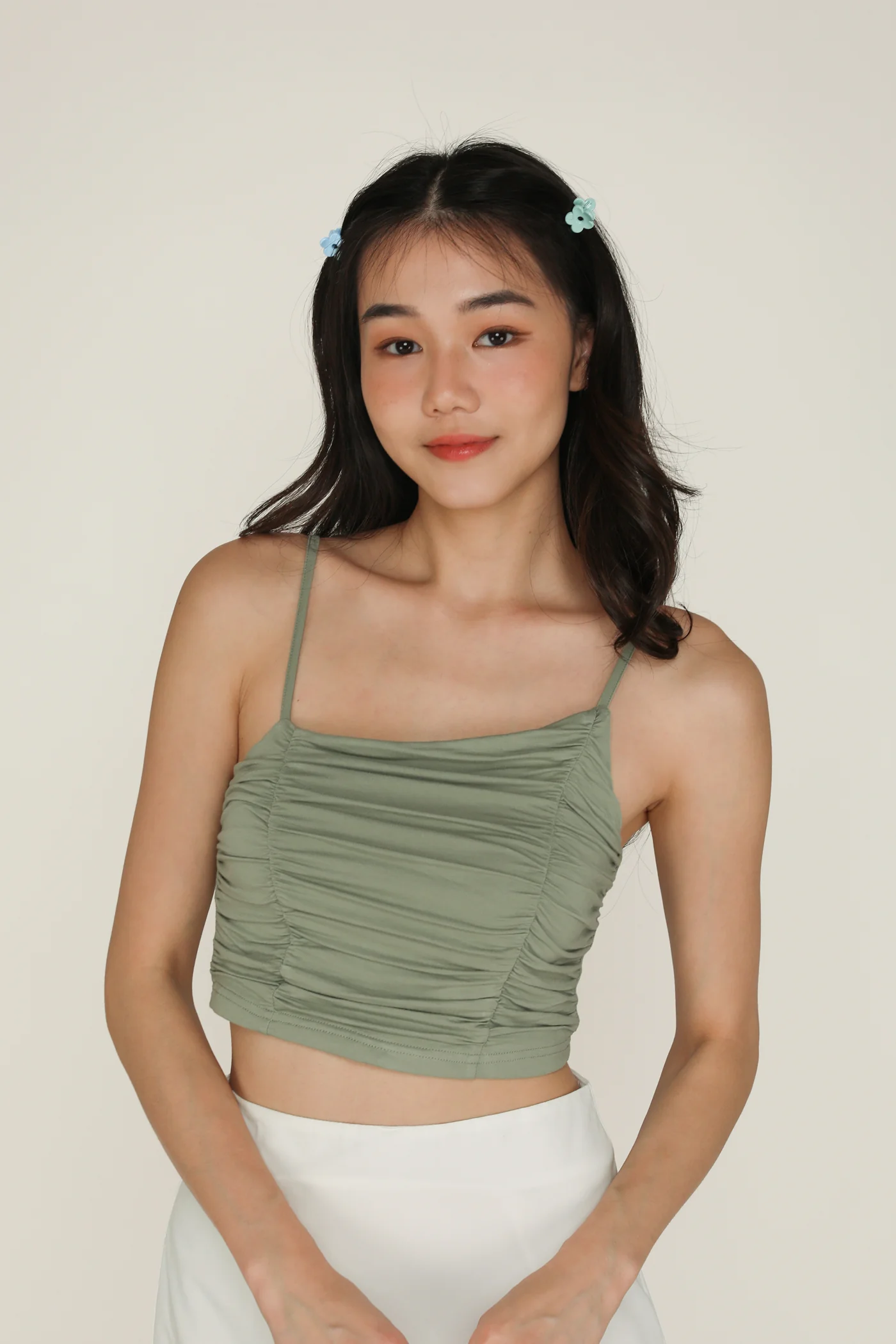 Darcey Asymmetrical Ruched Padded Top - Image 15