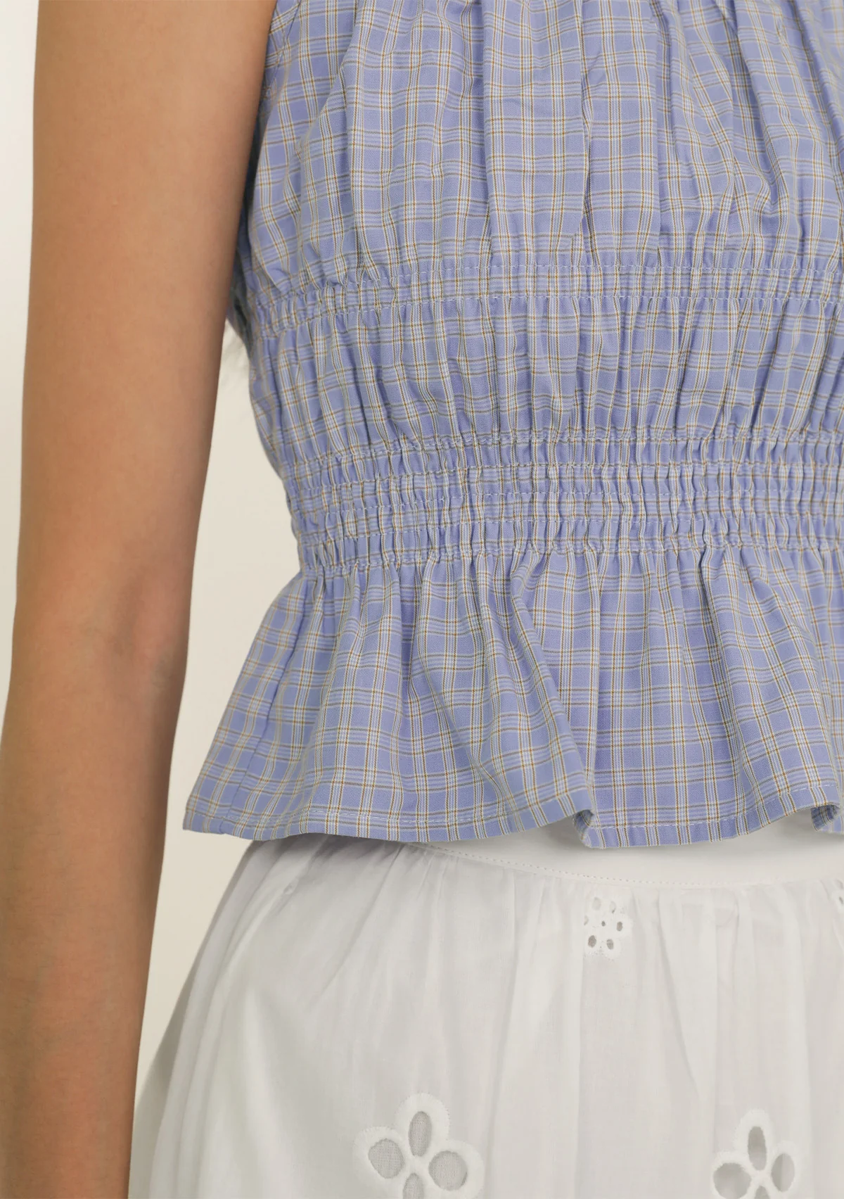 Della Shirred Top (Plaid) - Image 10