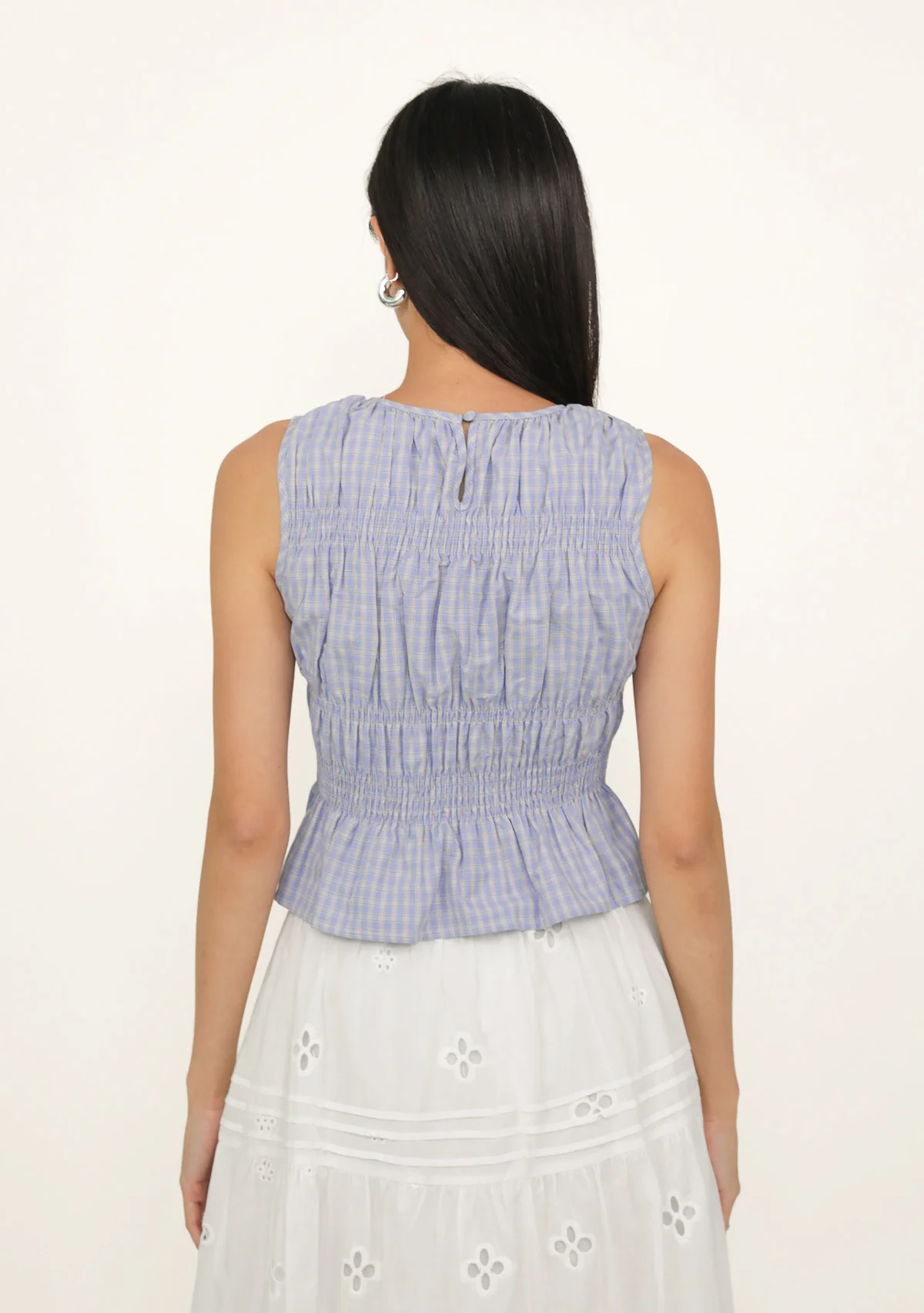 Della Shirred Top (Plaid) - Image 11