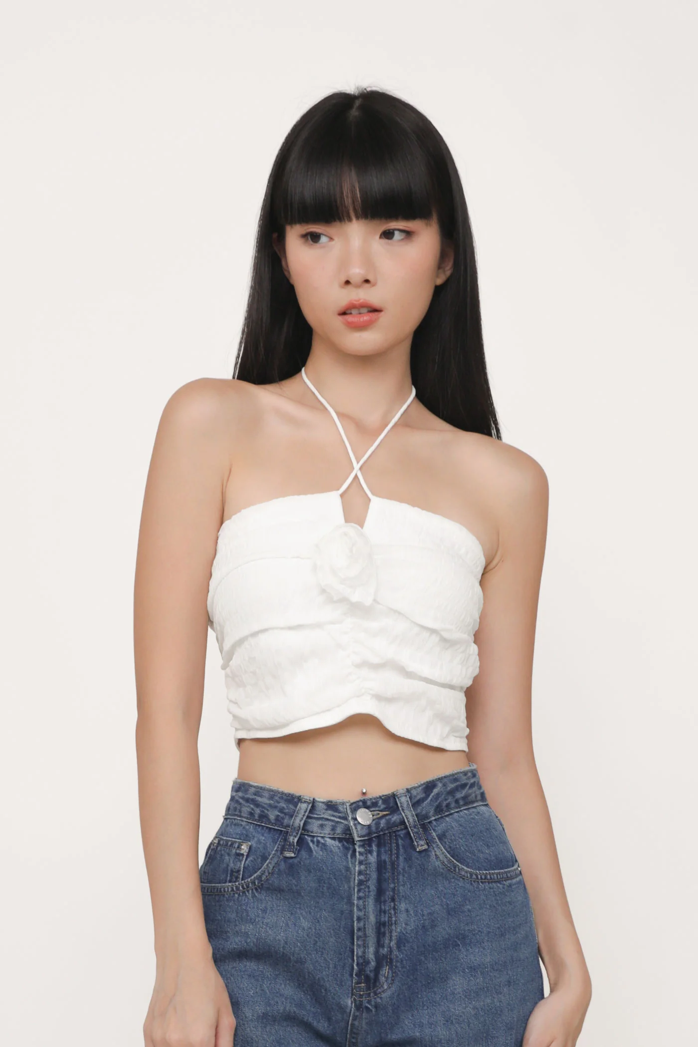 Delsy Rosette Halter Padded Top - Image 6