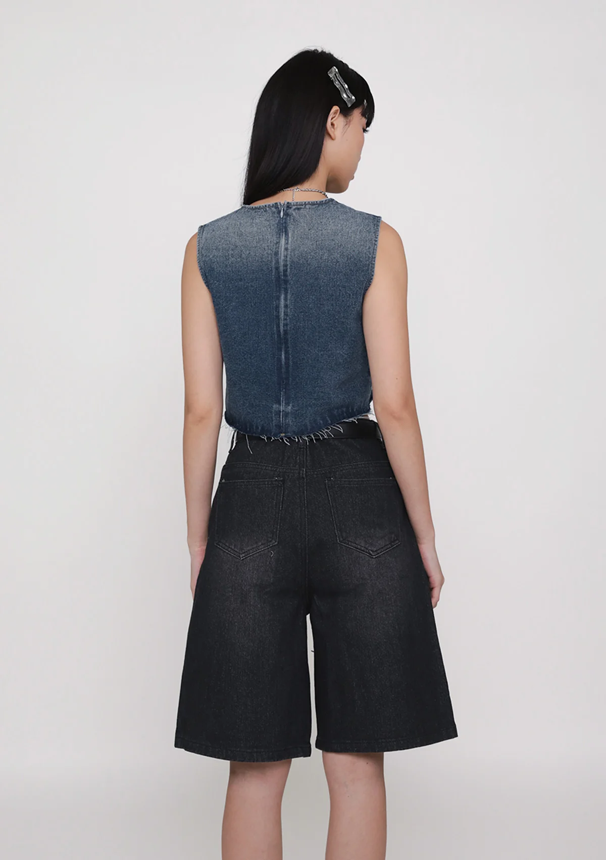 Galina Denim Frayed Hem Top - Image 13