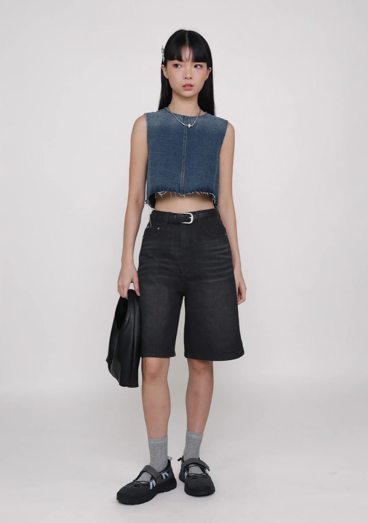 Galina Denim Frayed Hem Top - Image 3