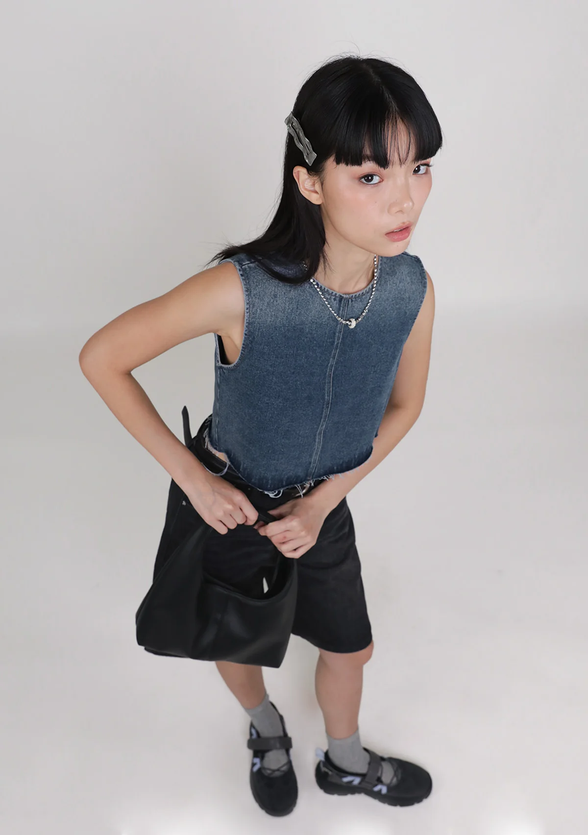 Galina Denim Frayed Hem Top - Image 4