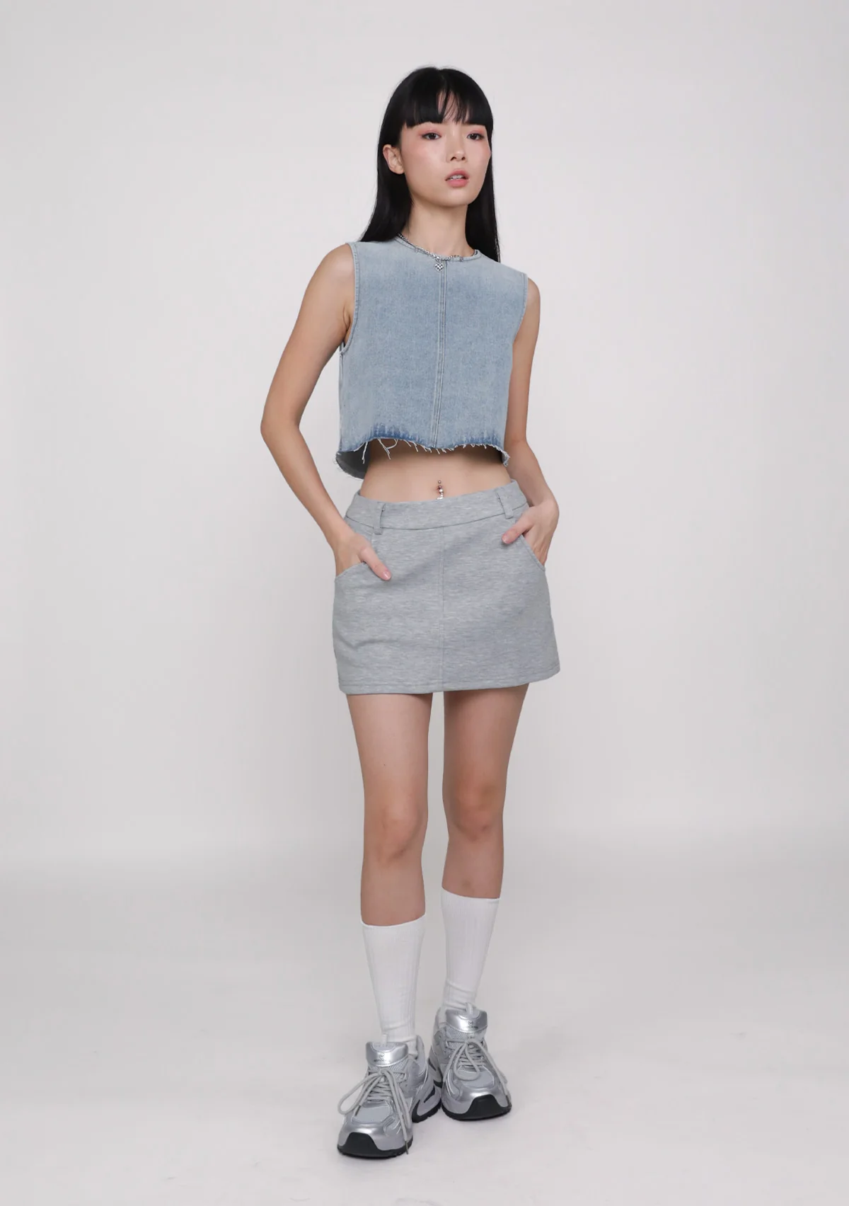 Galina Denim Frayed Hem Top - Image 6