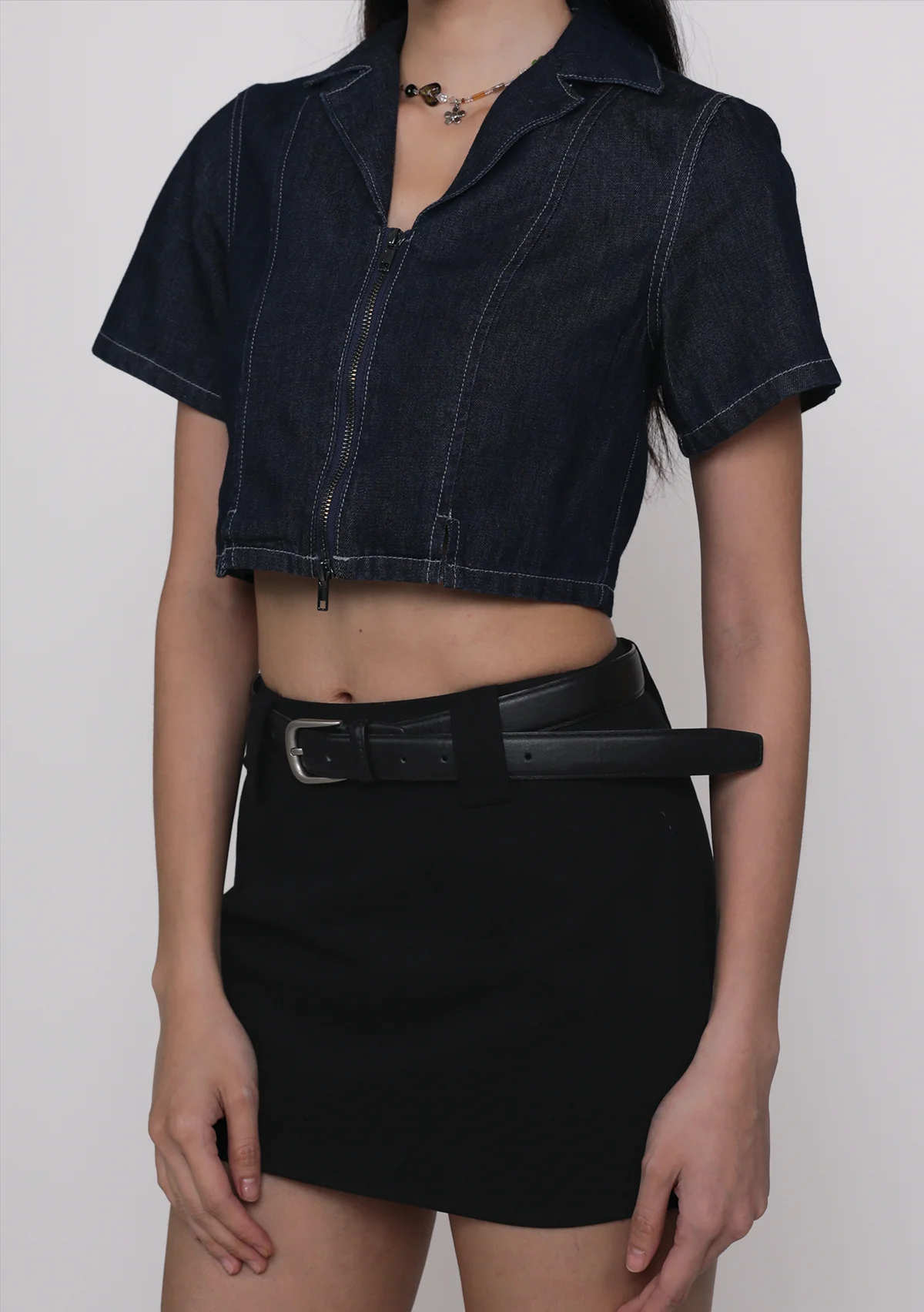 Astrid Denim Zip Up Top - Image 10
