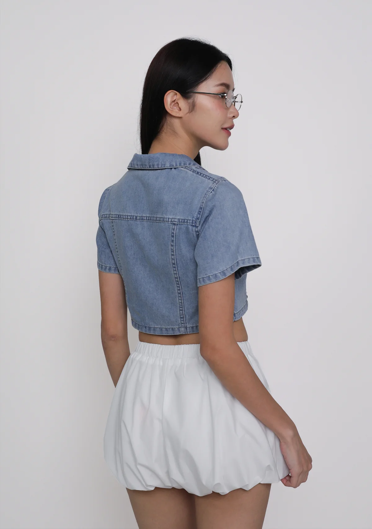 Astrid Denim Zip Up Top - Image 13