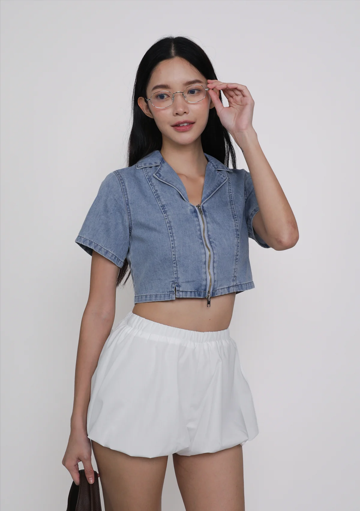 Astrid Denim Zip Up Top - Image 14