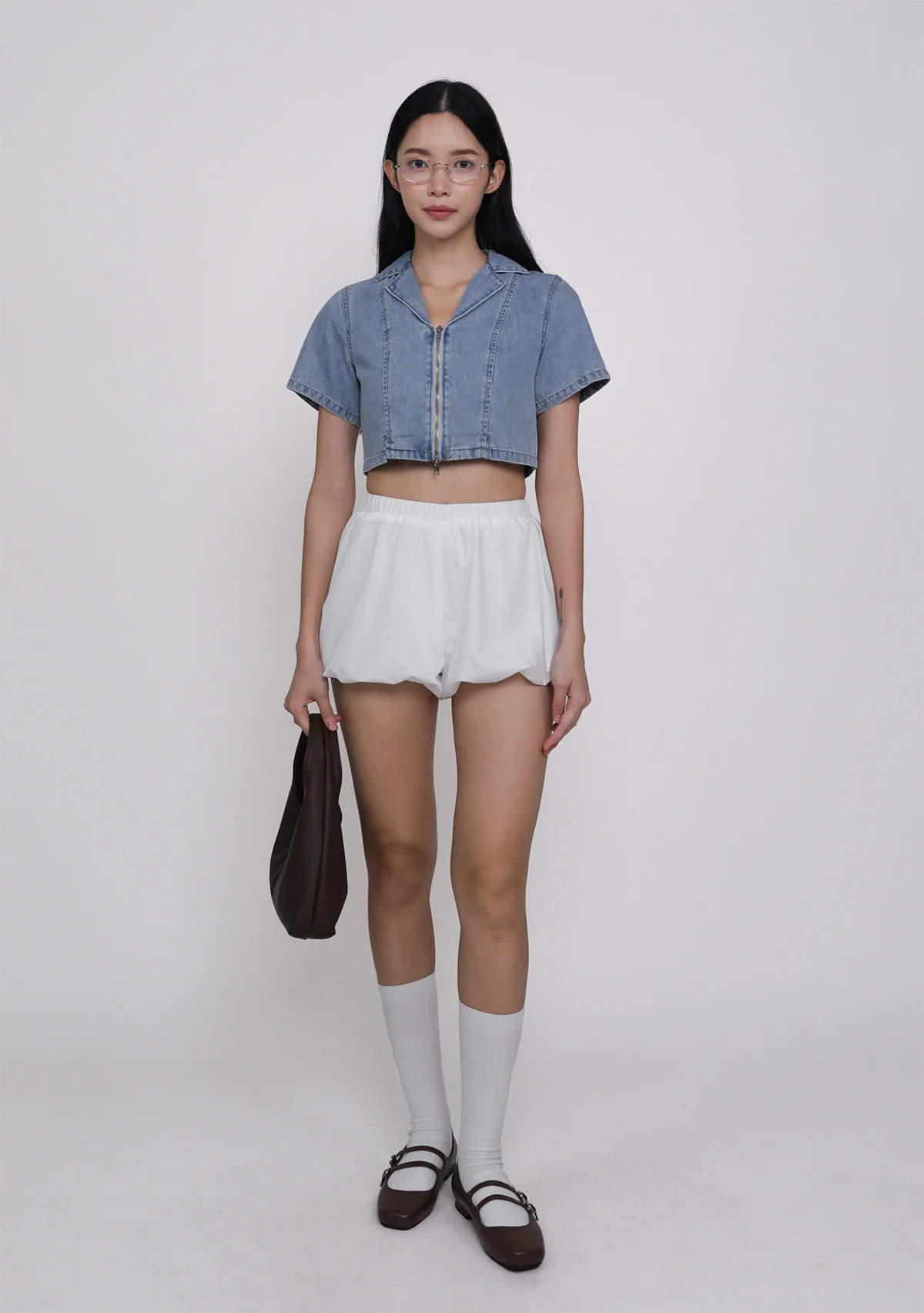 Astrid Denim Zip Up Top - Image 5