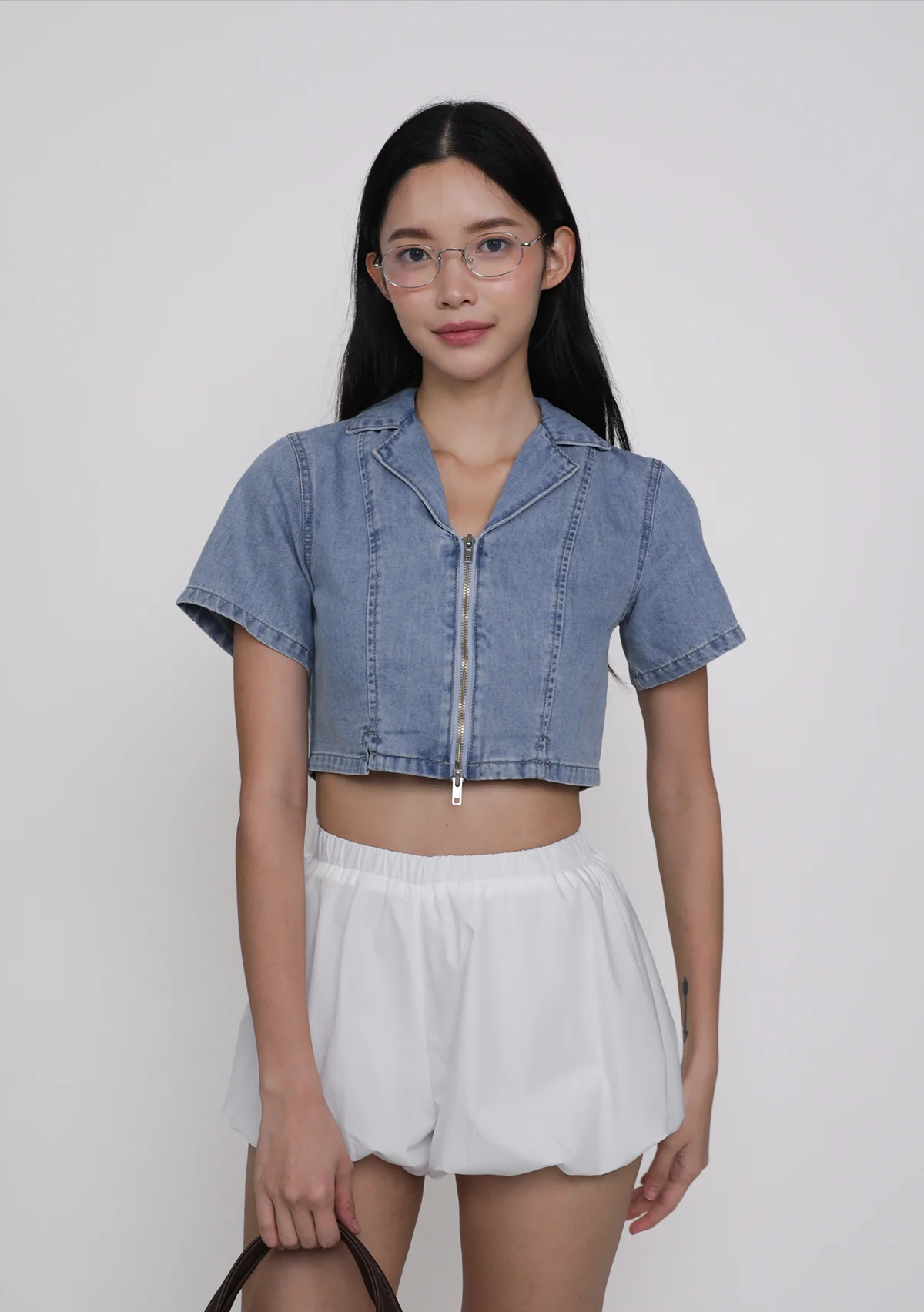 Astrid Denim Zip Up Top - Image 6