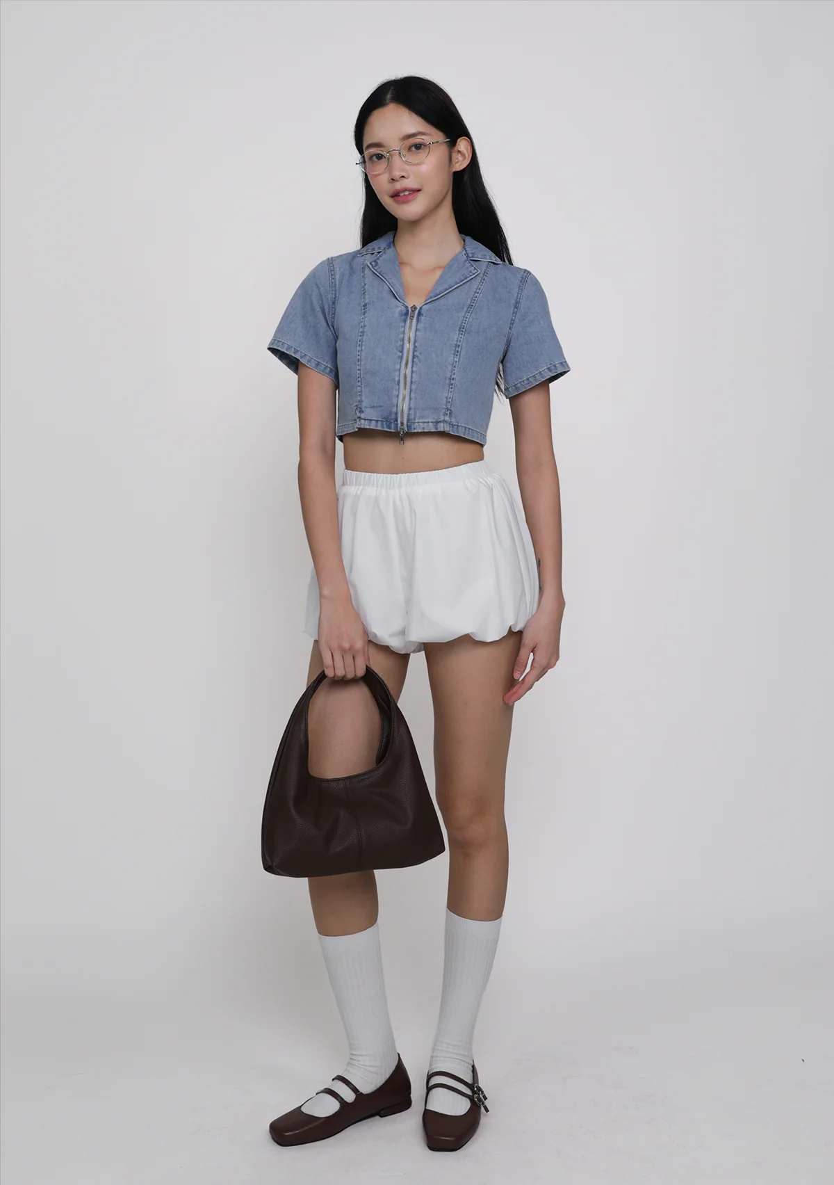 Astrid Denim Zip Up Top - Image 9
