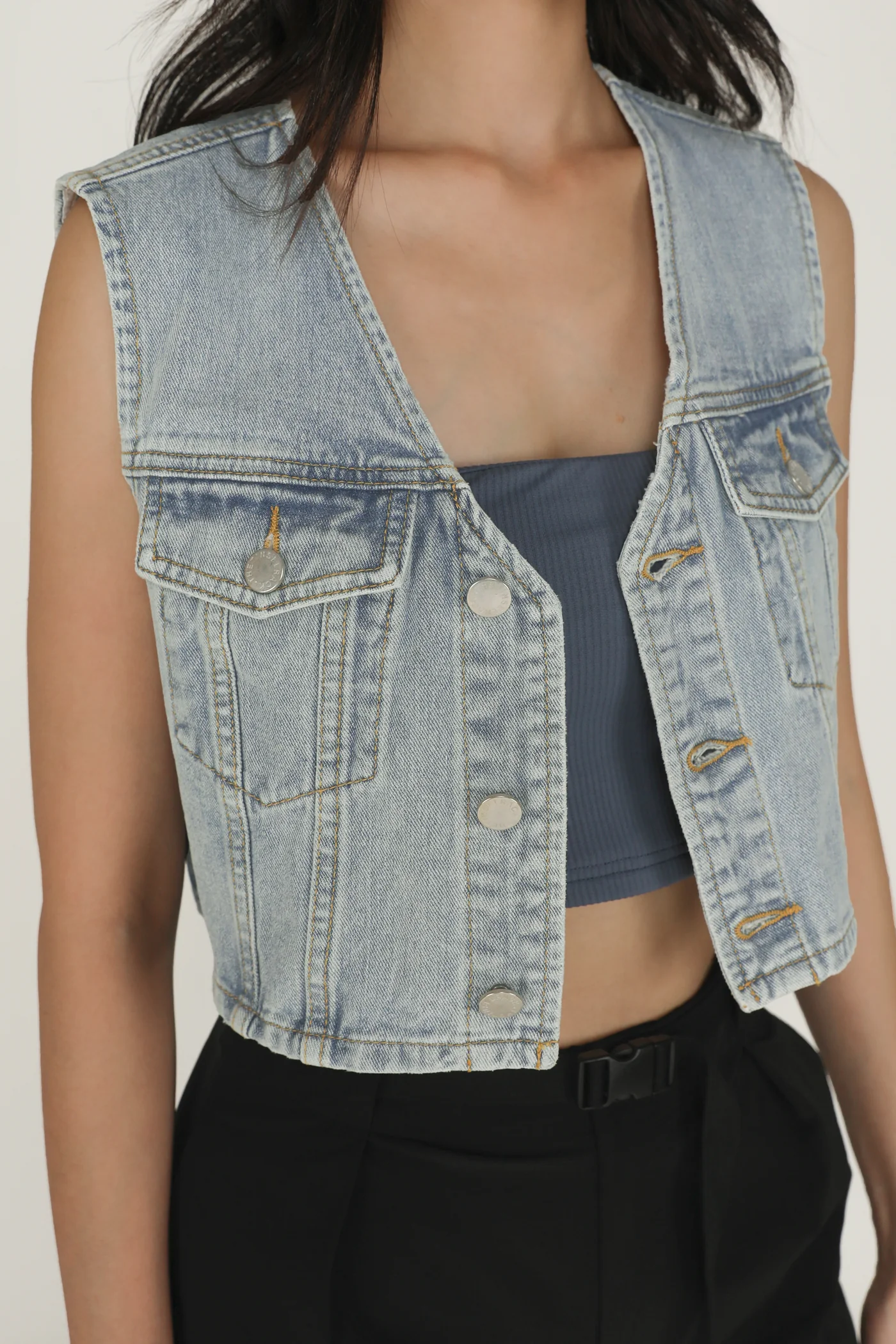 Dexter Denim Crop Vest - Image 10