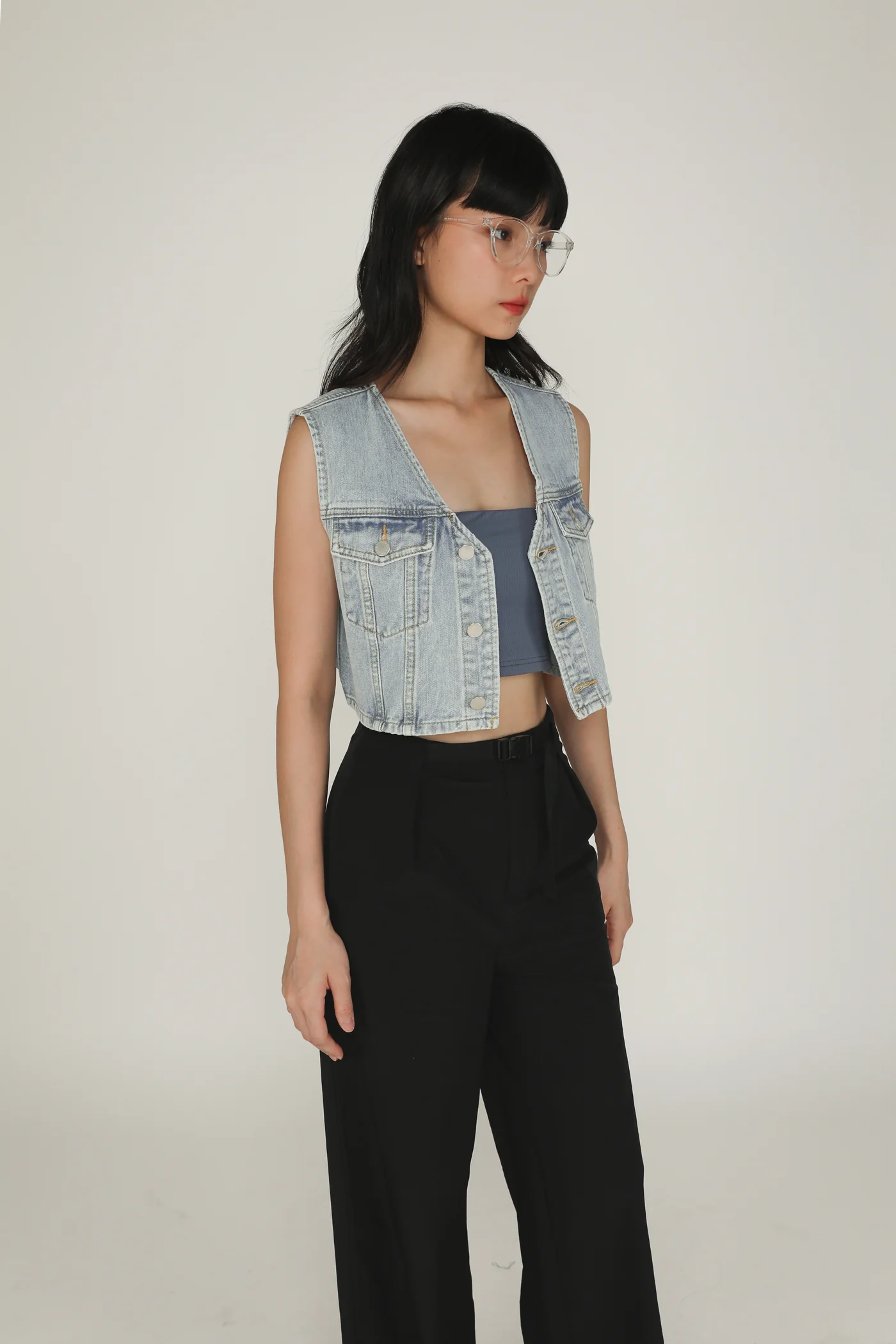 Dexter Denim Crop Vest - Image 11