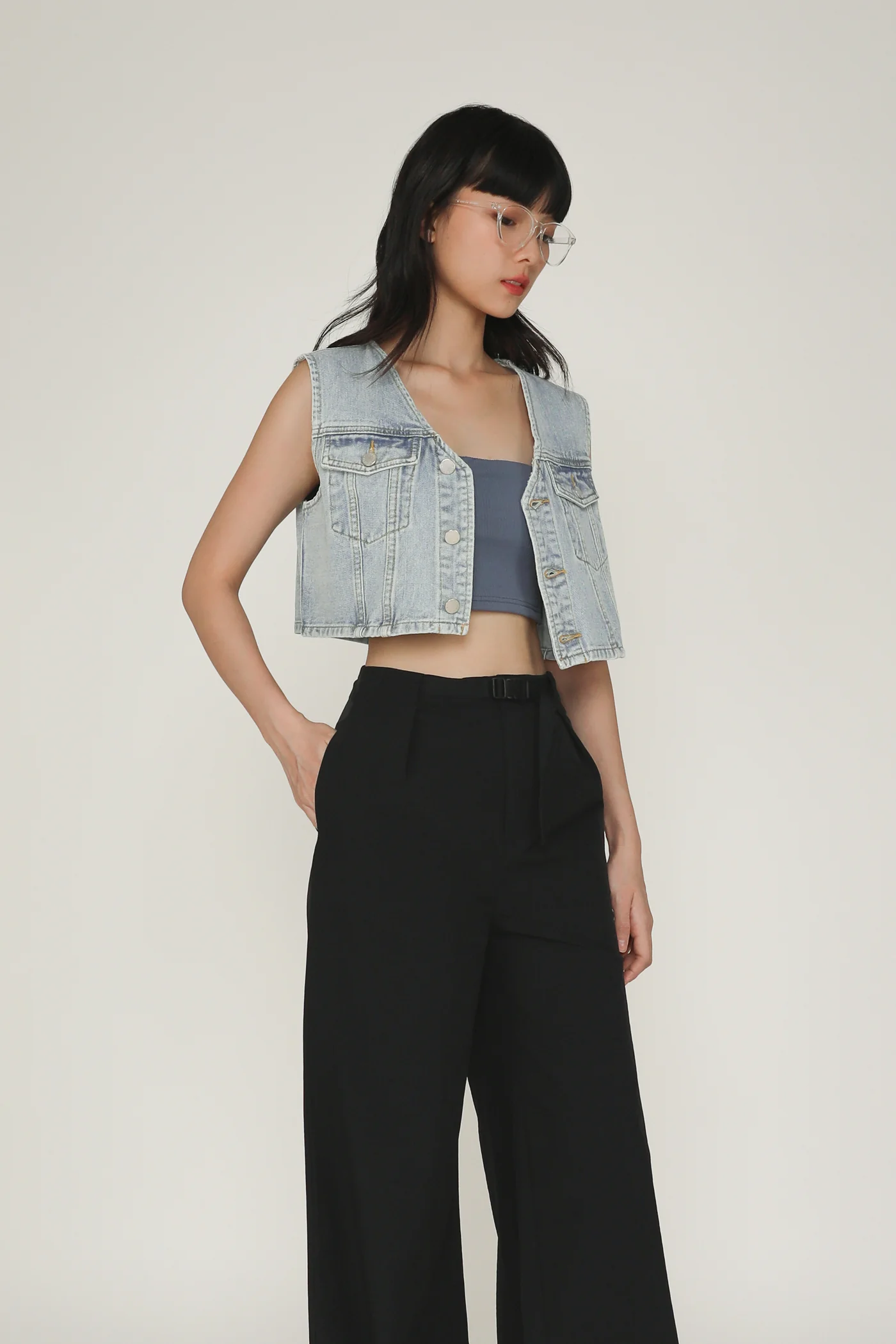 Dexter Denim Crop Vest - Image 12