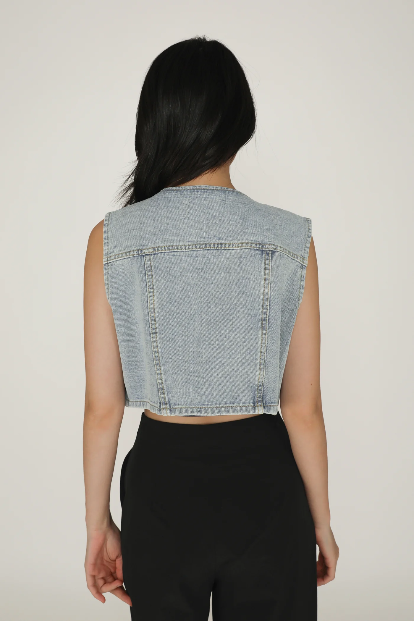 Dexter Denim Crop Vest - Image 14