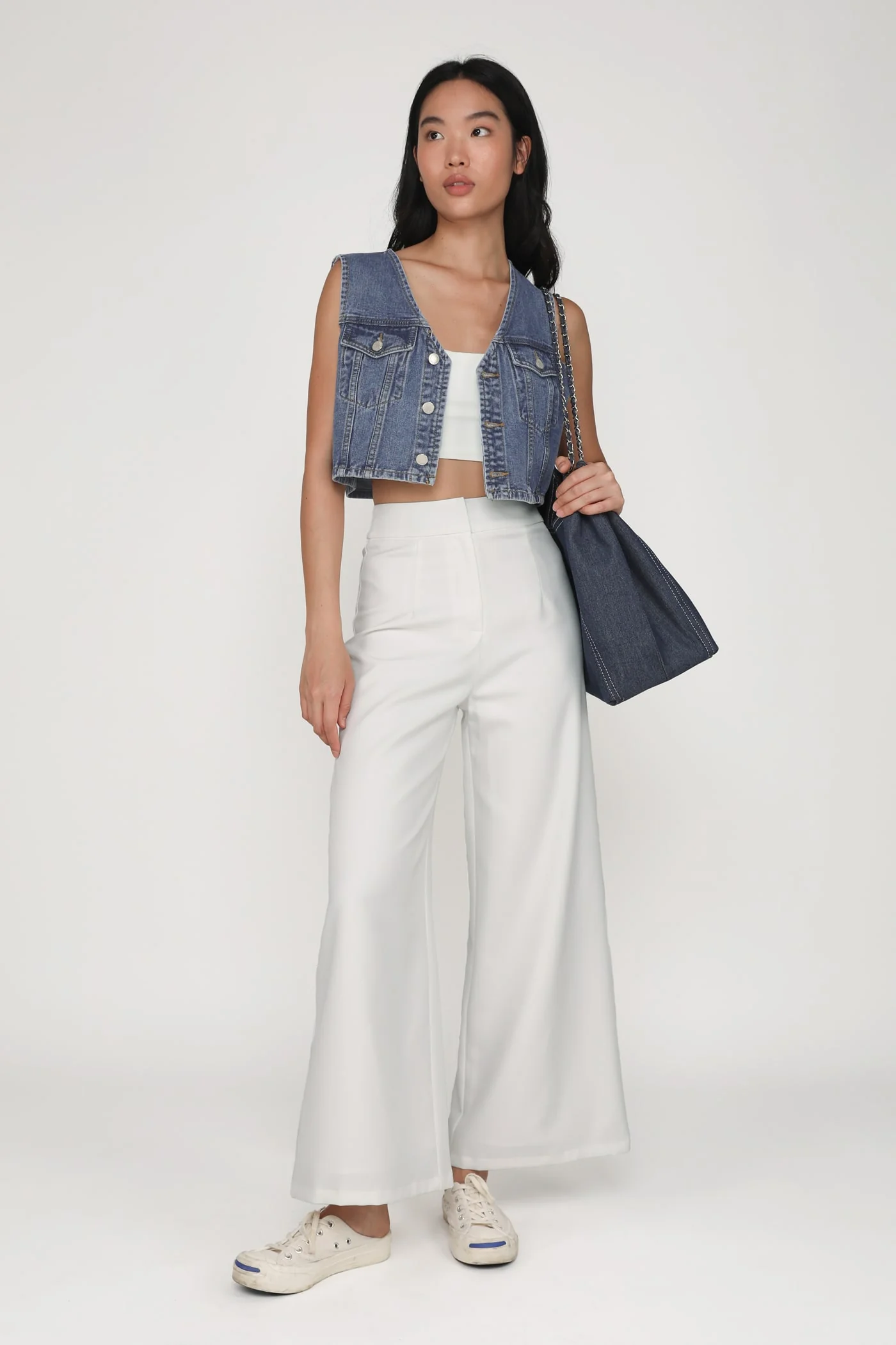 Dexter Denim Crop Vest - Image 2