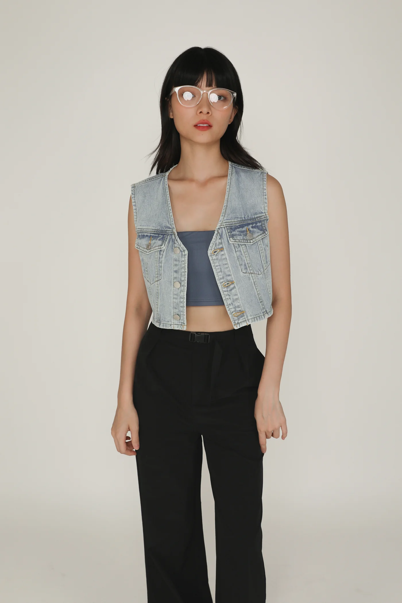 Dexter Denim Crop Vest - Image 8