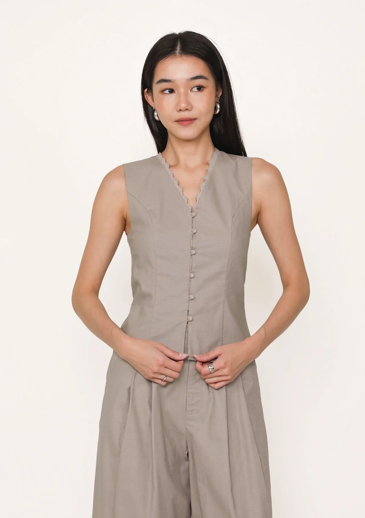 Diane Lace Trim Vest Top - Image 3