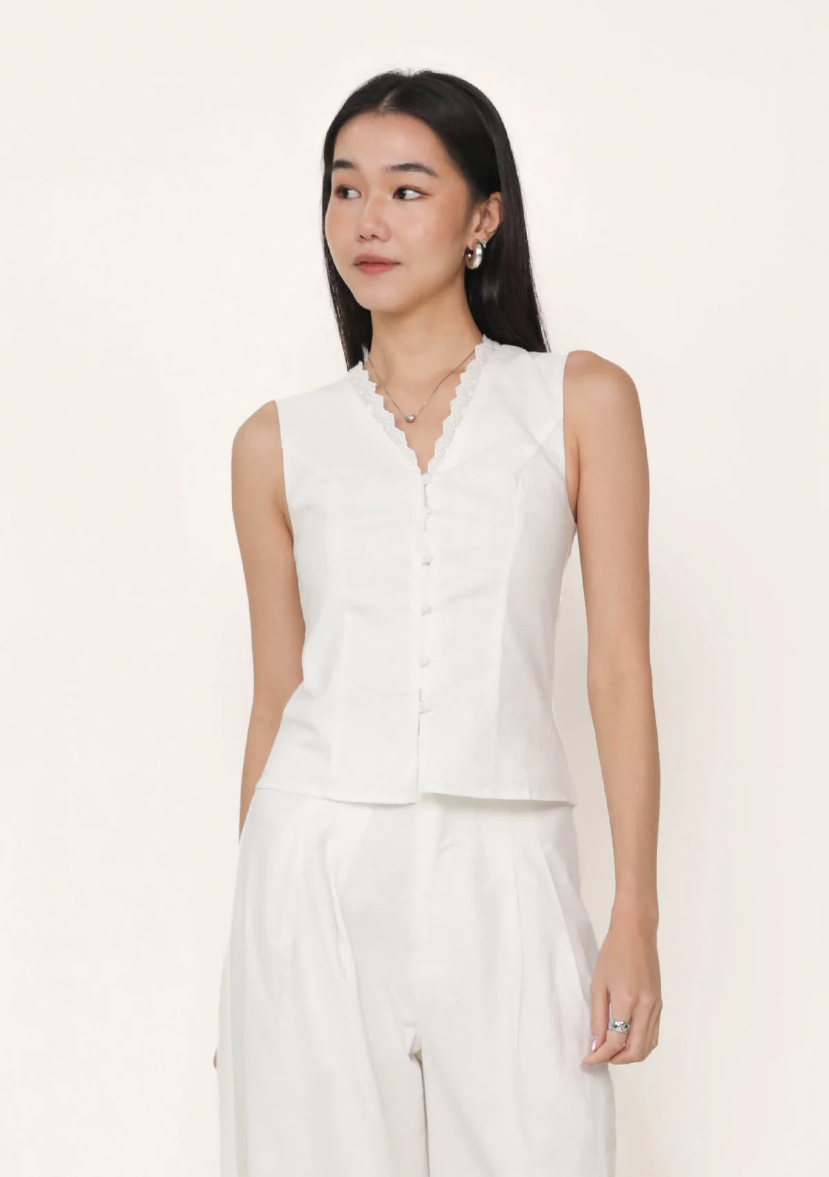 Diane Lace Trim Vest Top - Image 5