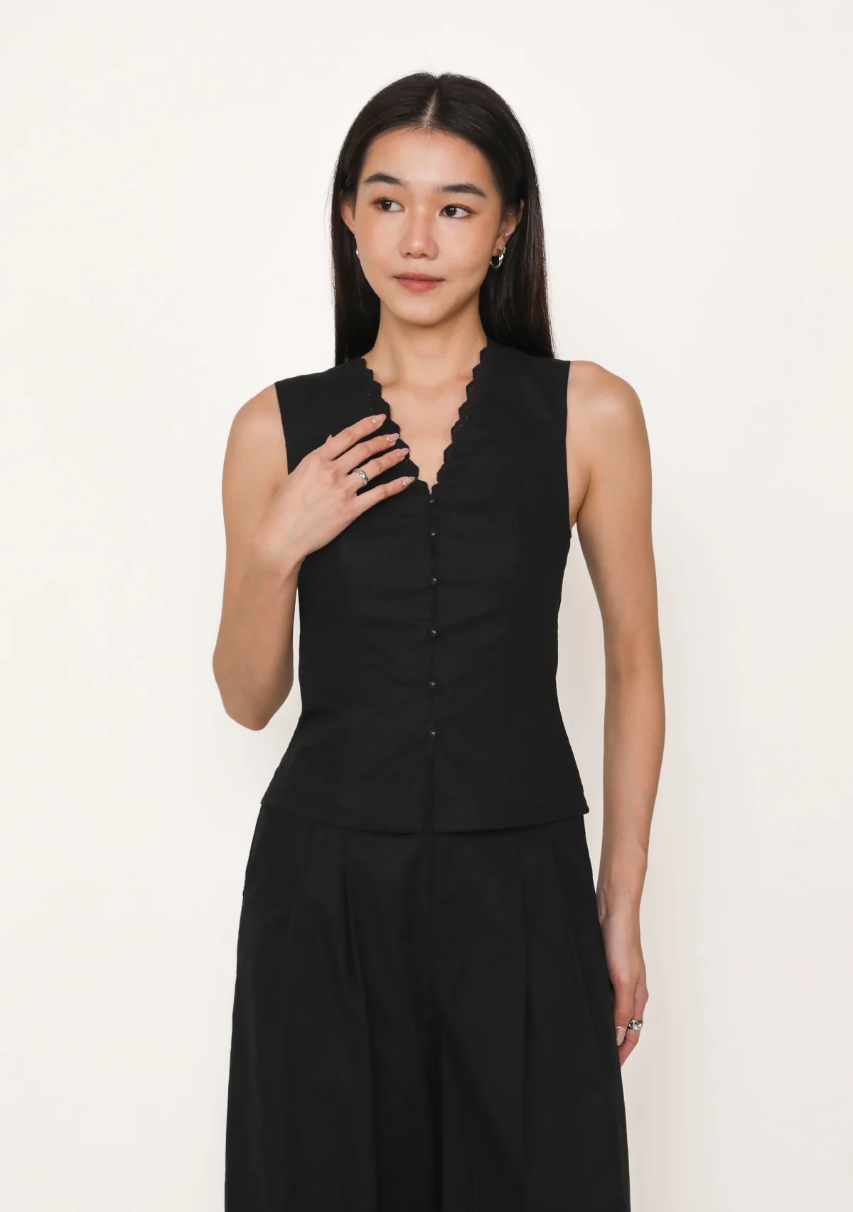Diane Lace Trim Vest Top - Image 9