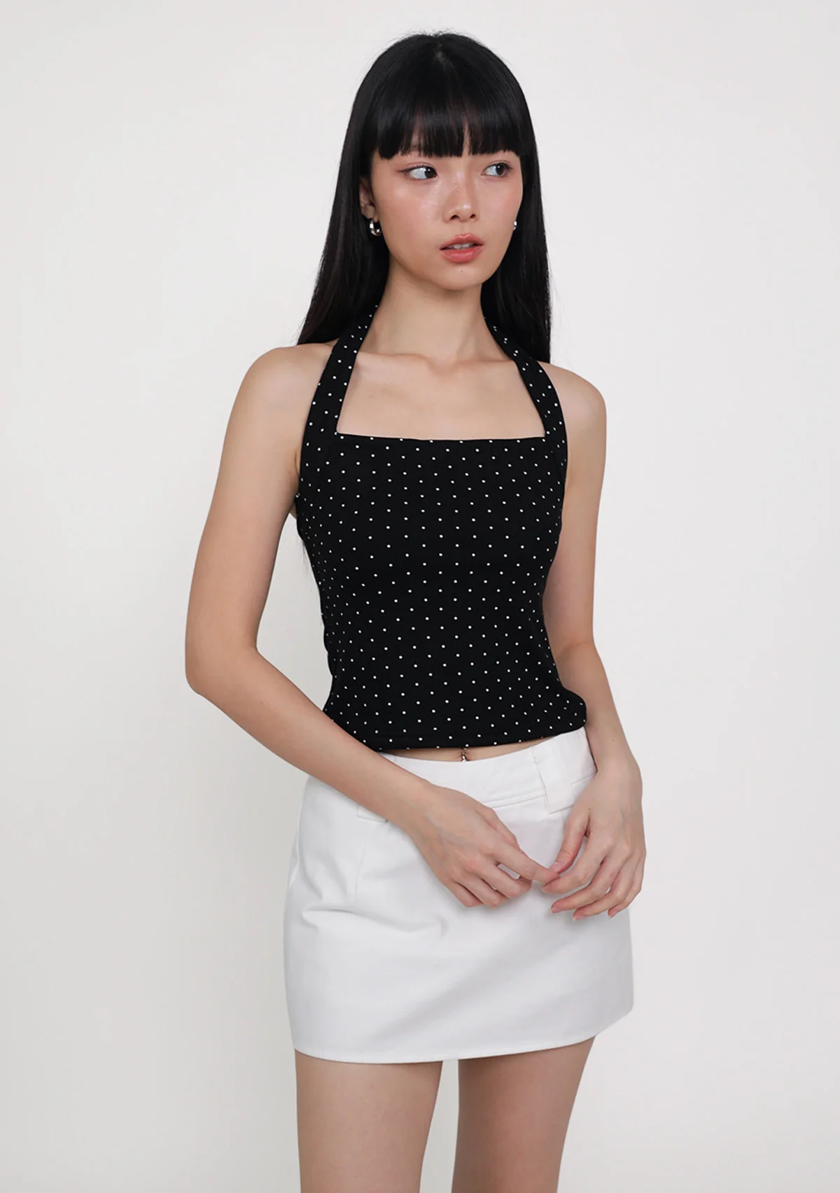 Store Exclusive Dionne Padded Halter Top (Polka Dot) - Image 6