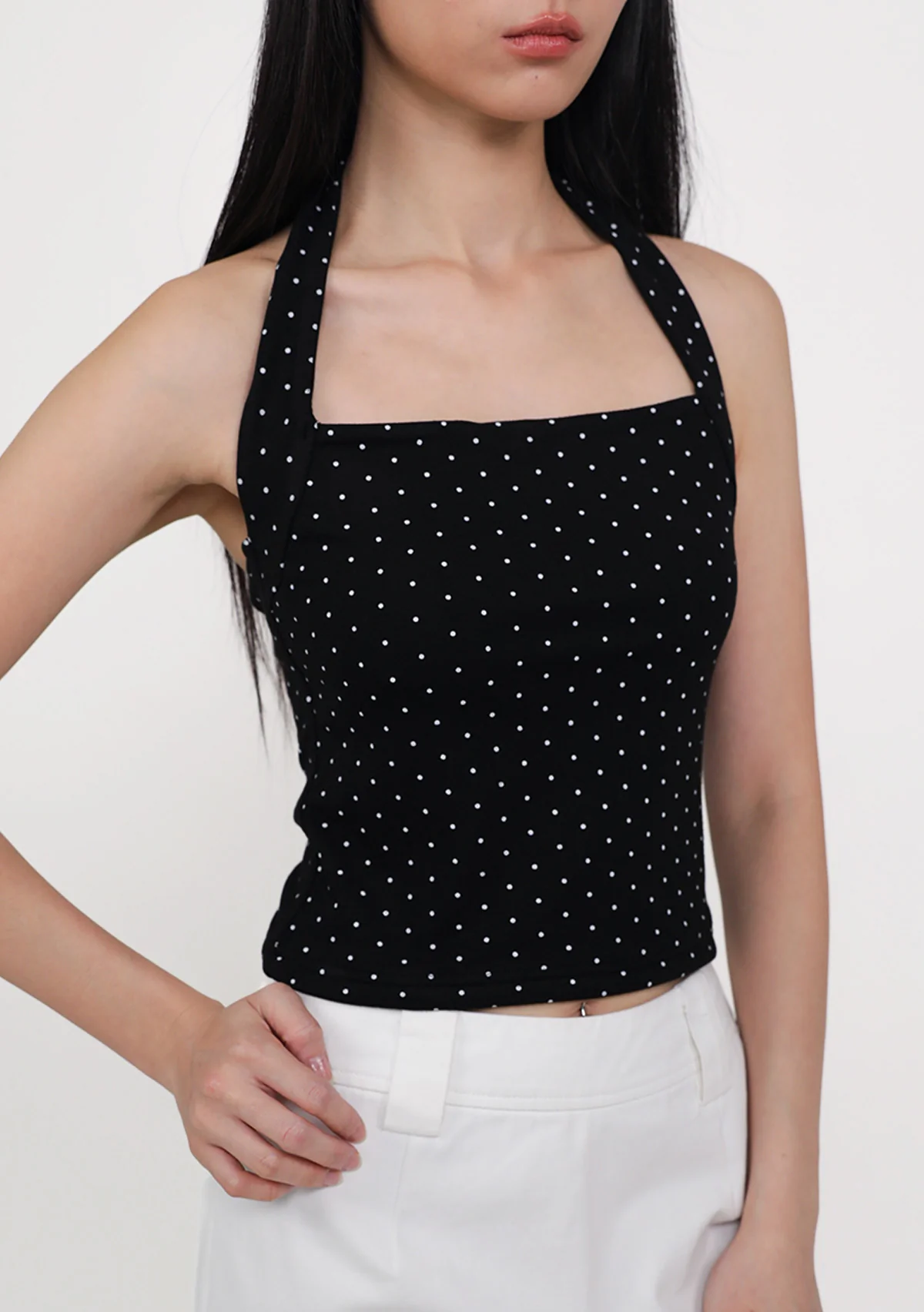 Store Exclusive Dionne Padded Halter Top (Polka Dot) - Image 7